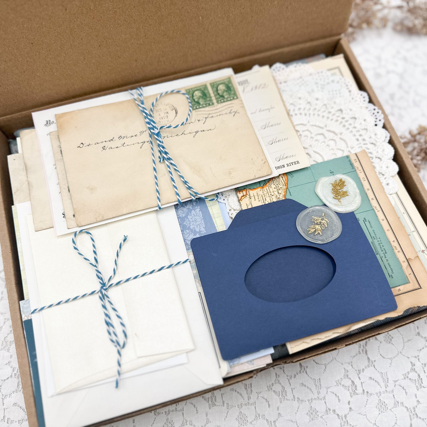 Color Coordinated Box of Journal & Crafting Items