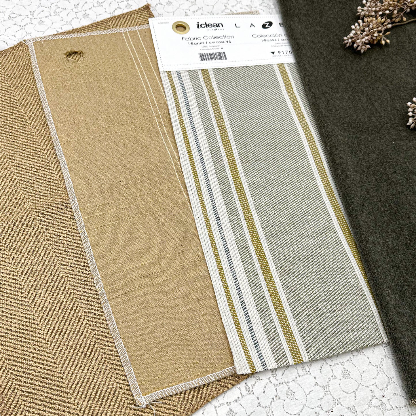 Upholstery Fabric Samples with Hangers (set of 4)
