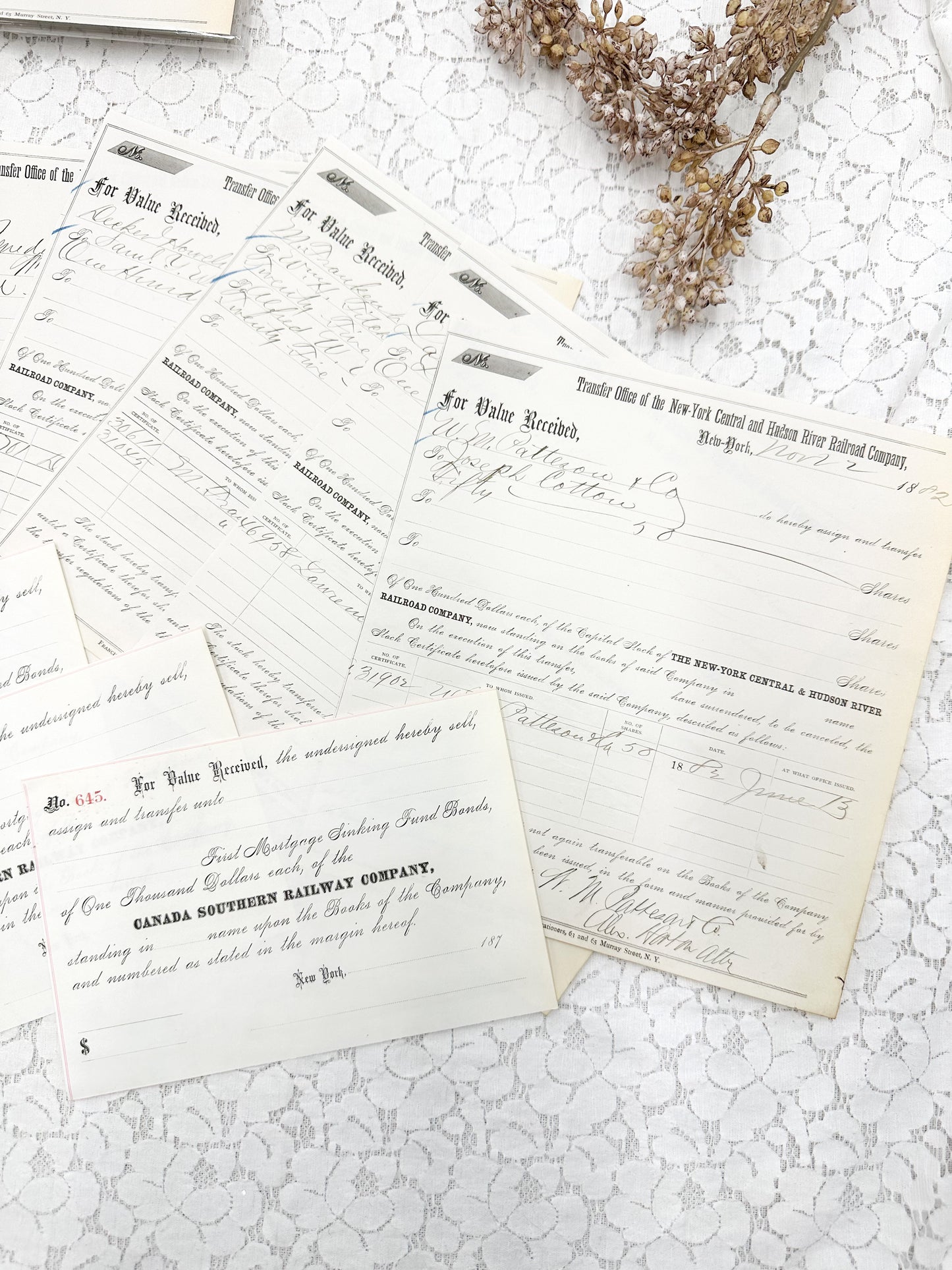 Vintage Railroad Receipts