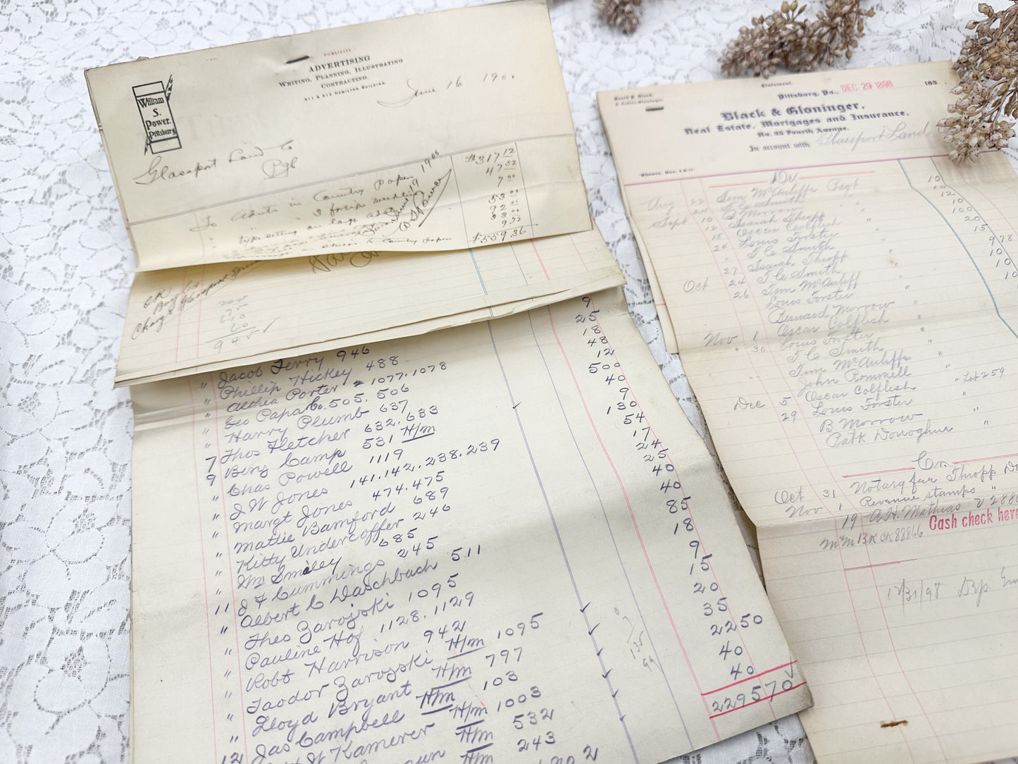 Vintage Ledger and Papers (Set of 17 Papers)