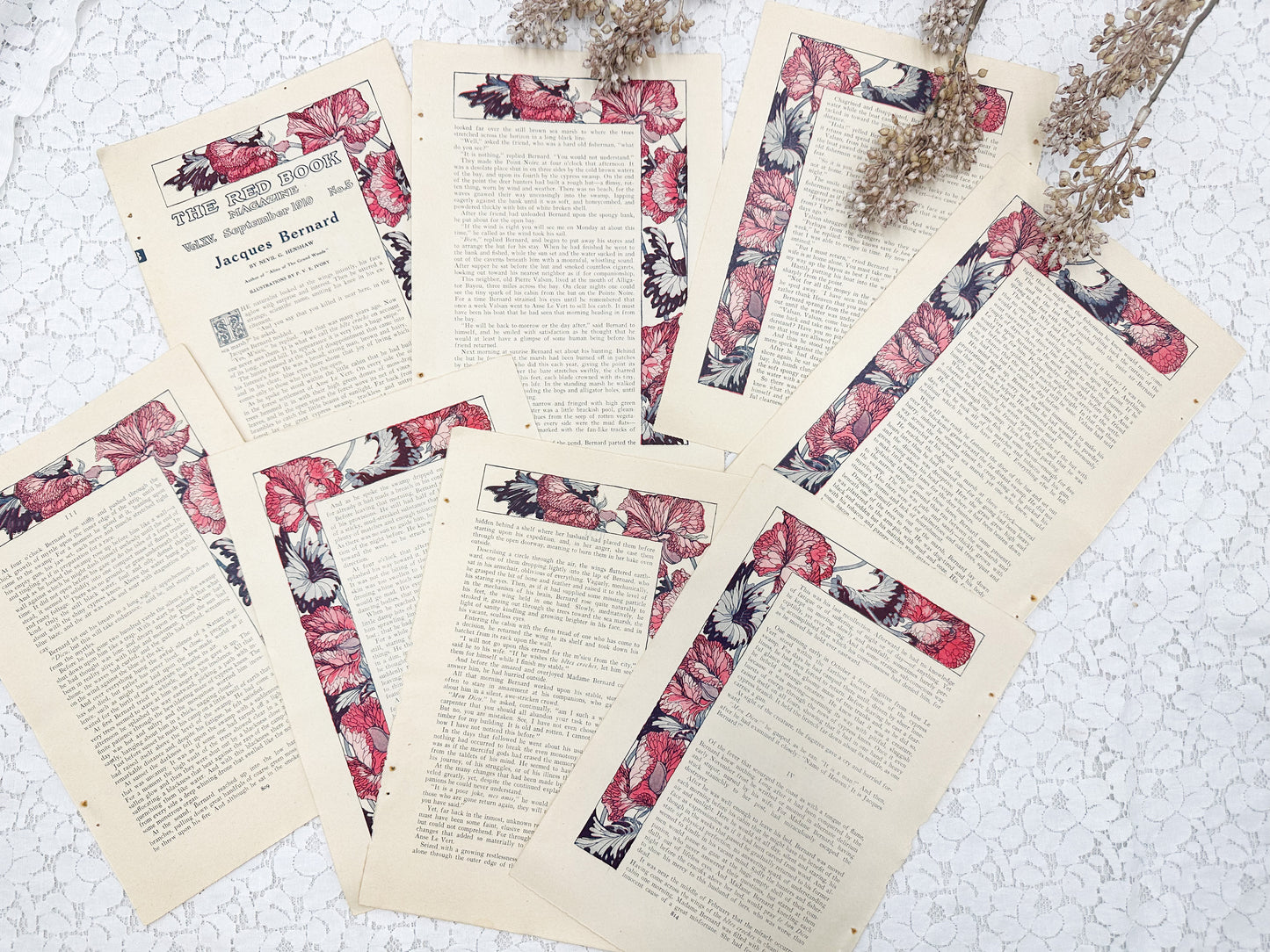 Harper's Bizarre- Red Book Pages (Set of 8)