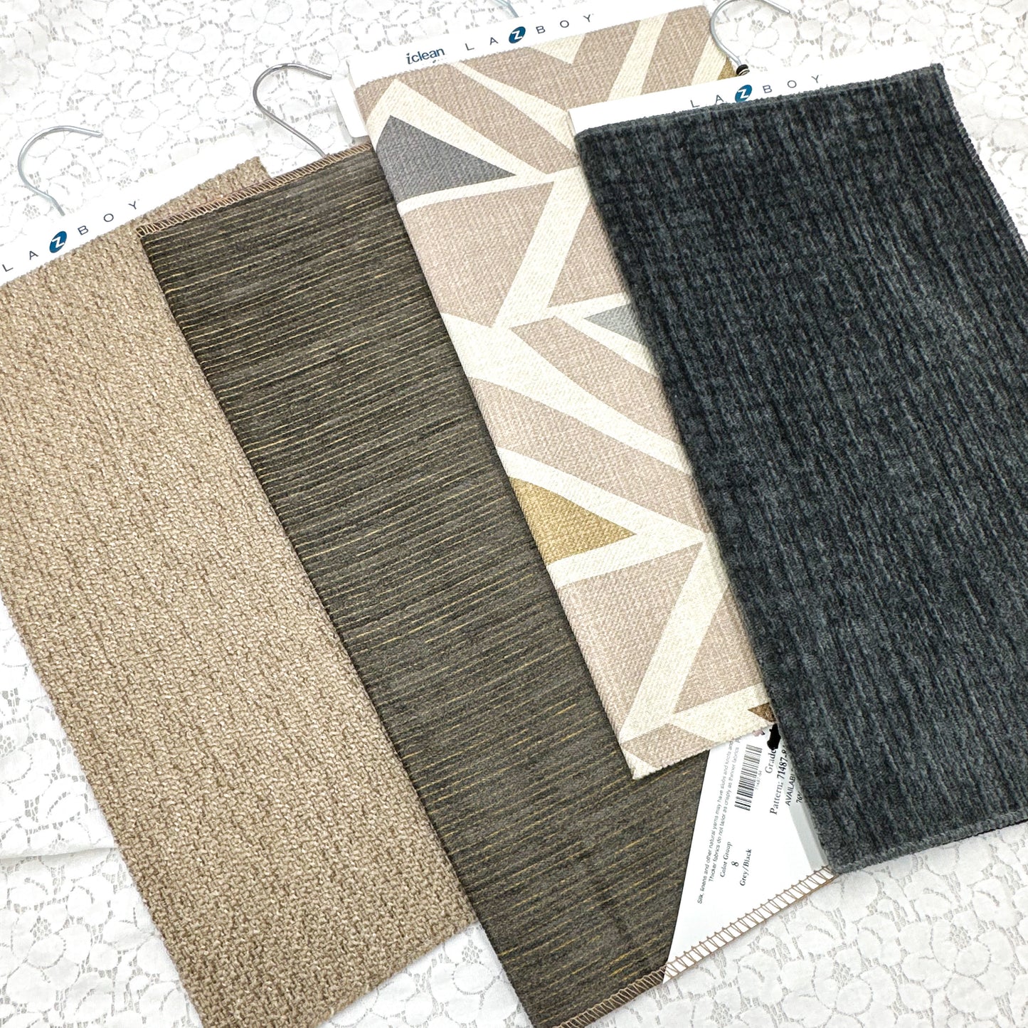 Upholstery Fabric Samples with Hangers (set of 4)