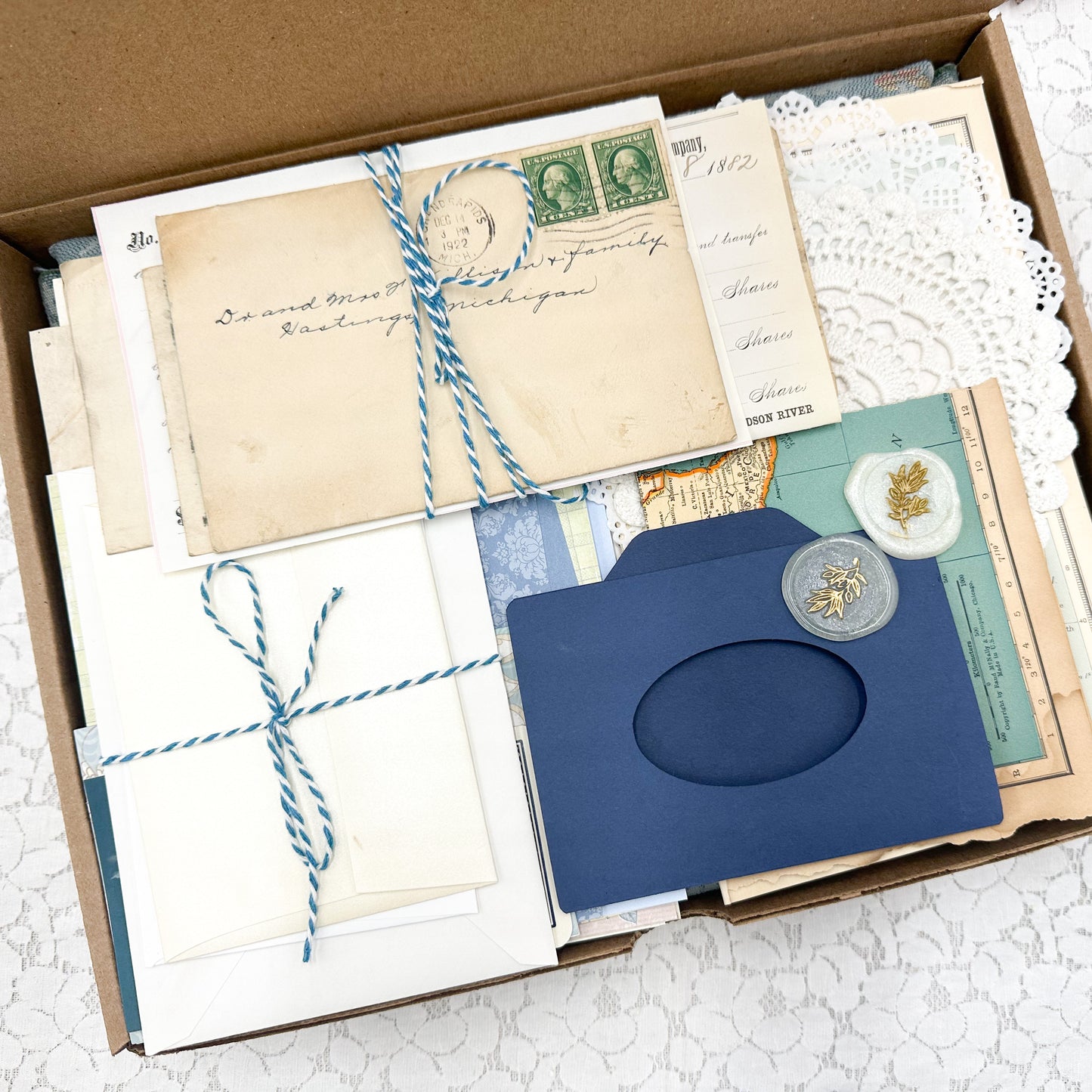Color Coordinated Box of Journal & Crafting Items