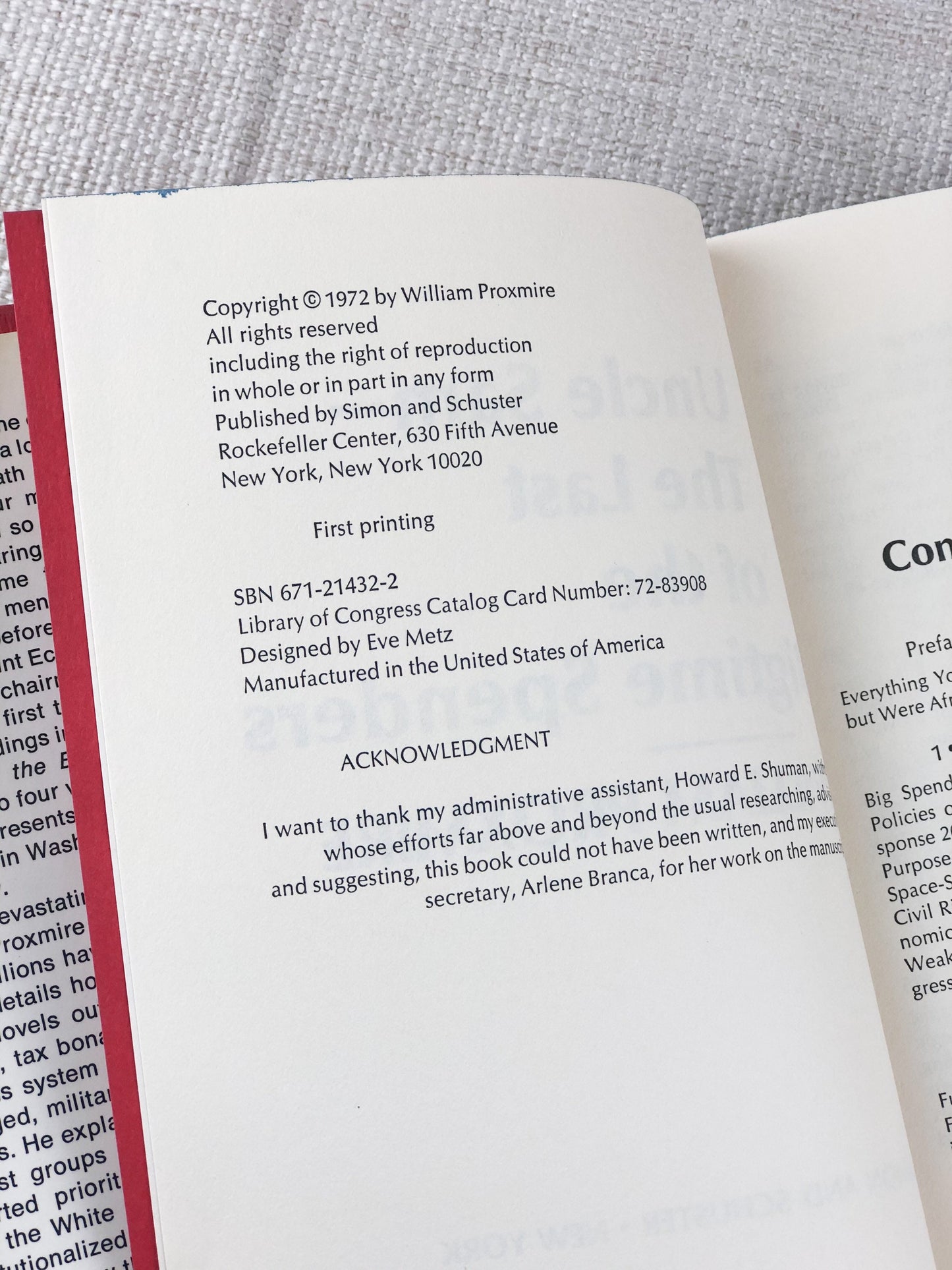 Signed Book by William Proxmire / First Edition