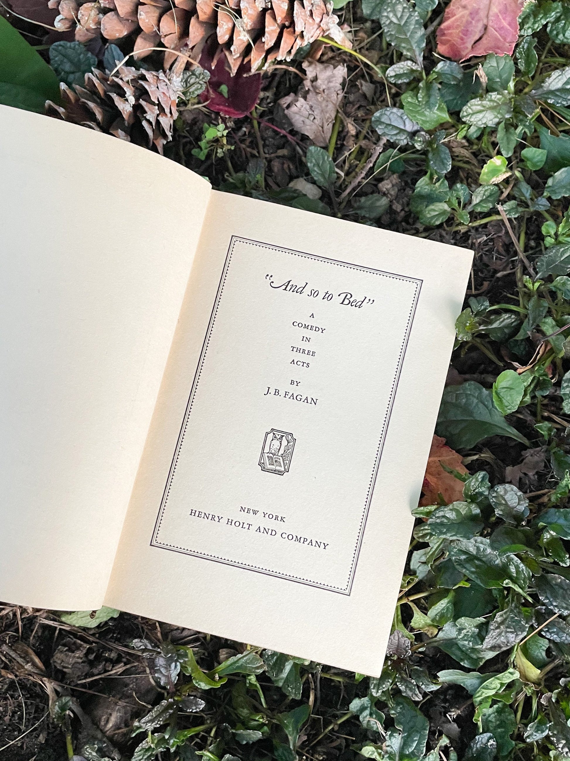 Vintage Play, "And So to Bed" by J.B. Fagan