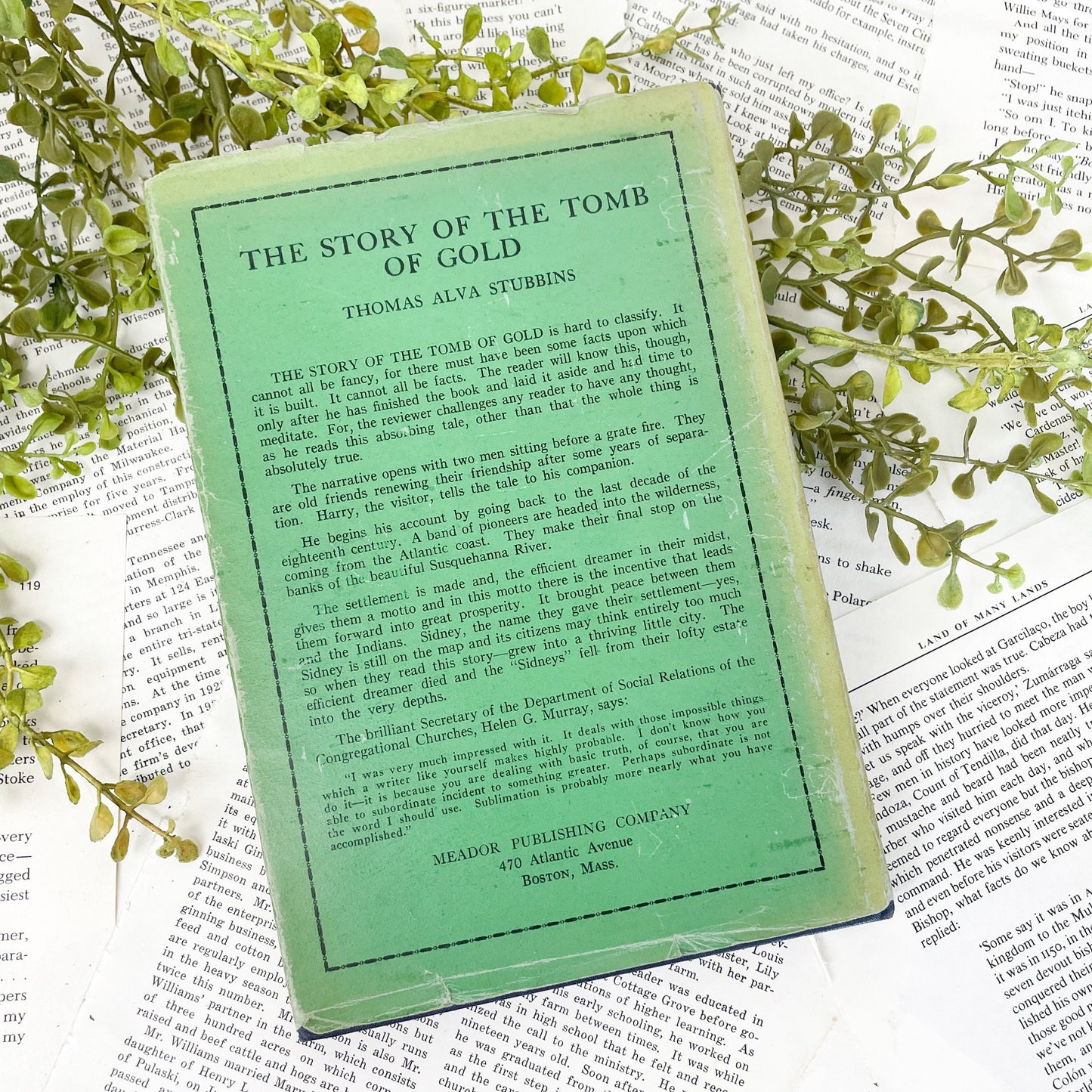 Antiquarian Book, The Story of the Tomb of Gold by Thomas Alva Stubbins