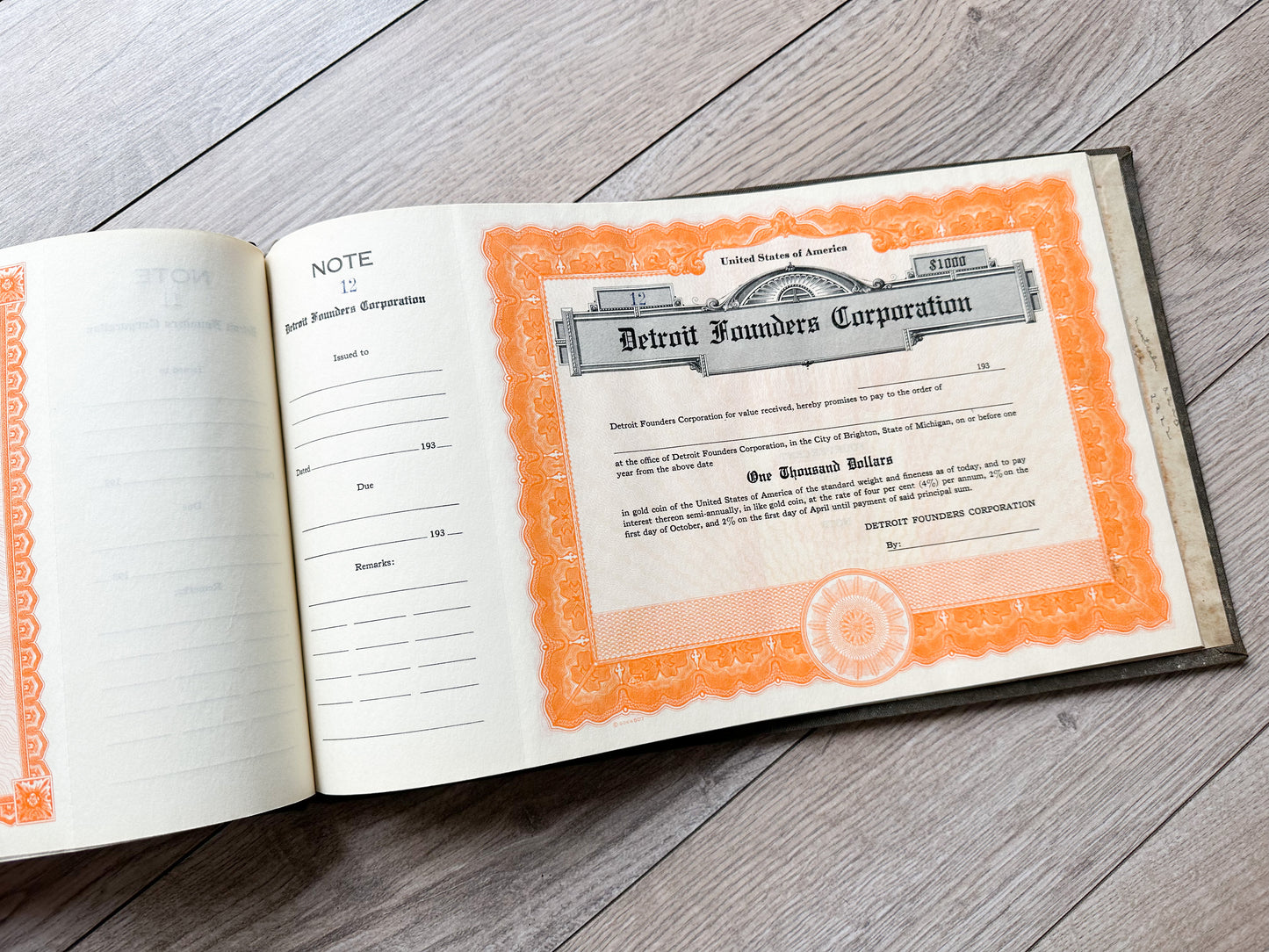 Vintage Book of Stock Certificates