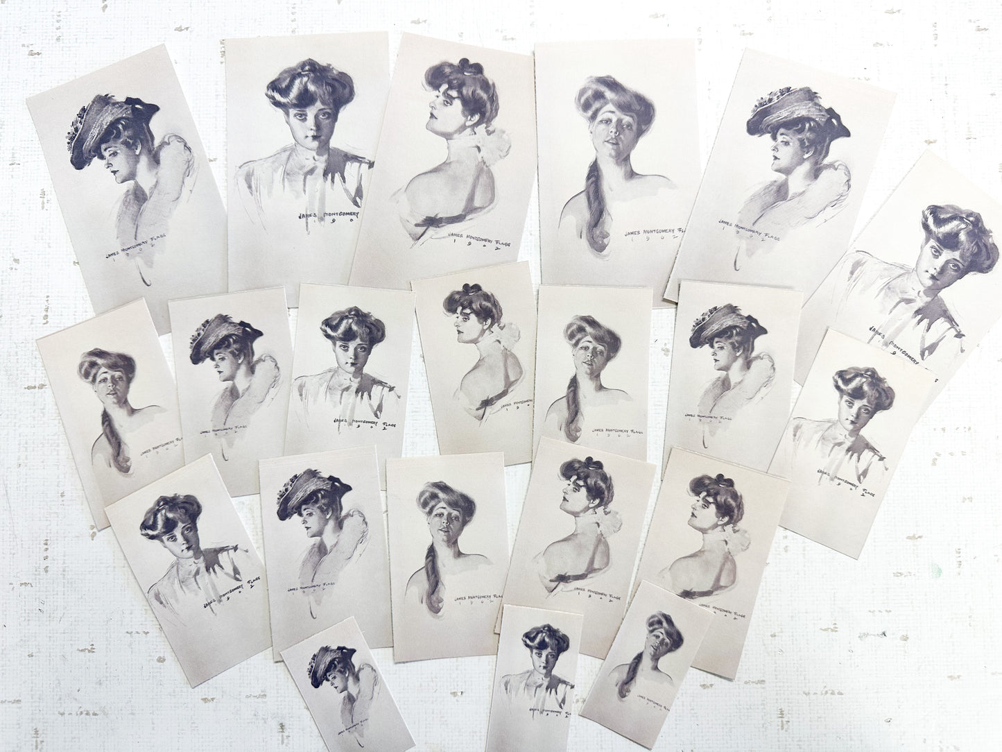 Matte Stickers of Vintage Ladies