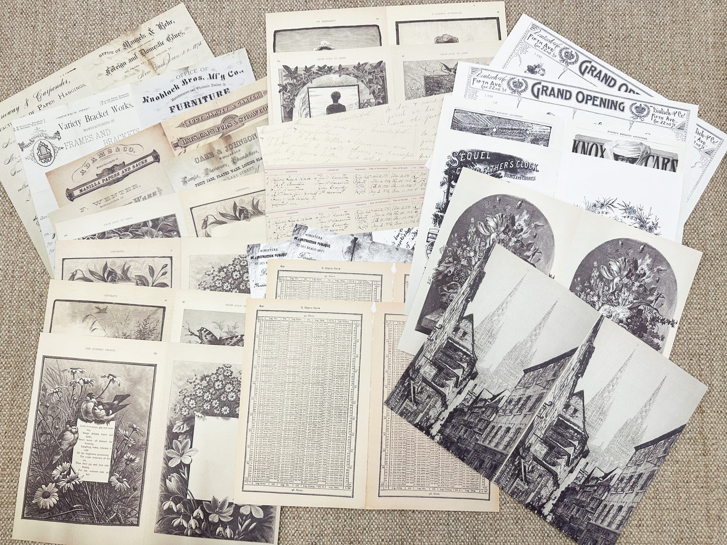 Double Sided Page Pack- Reproduction Vintage Papers