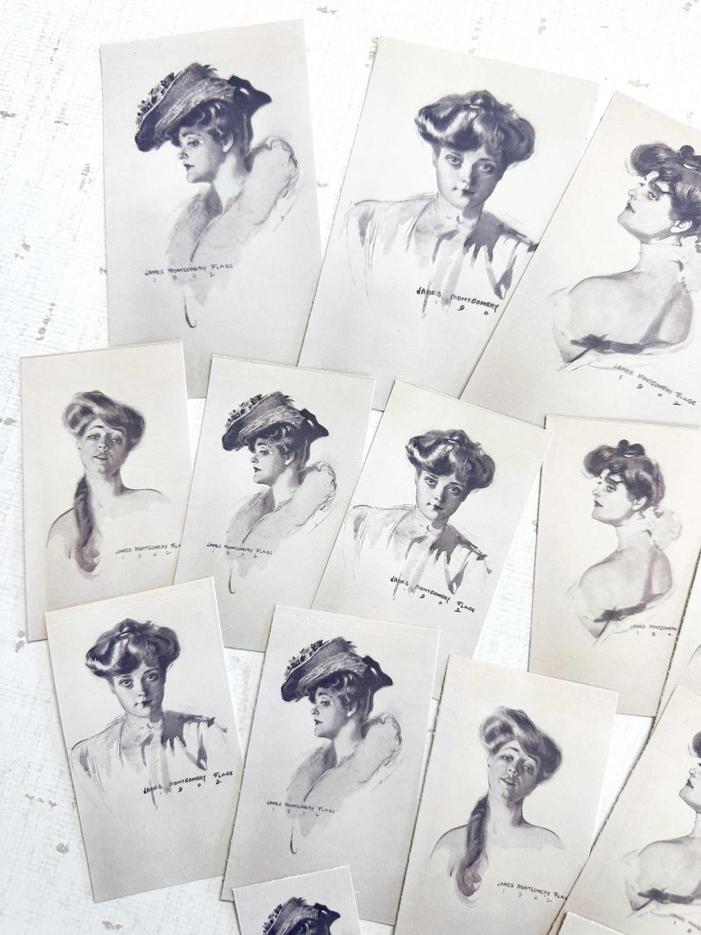 Matte Stickers of Vintage Ladies