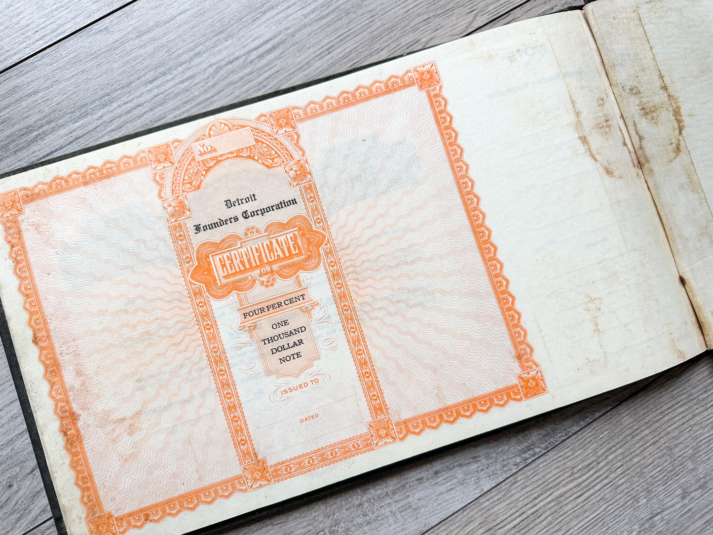 Vintage Book of Stock Certificates