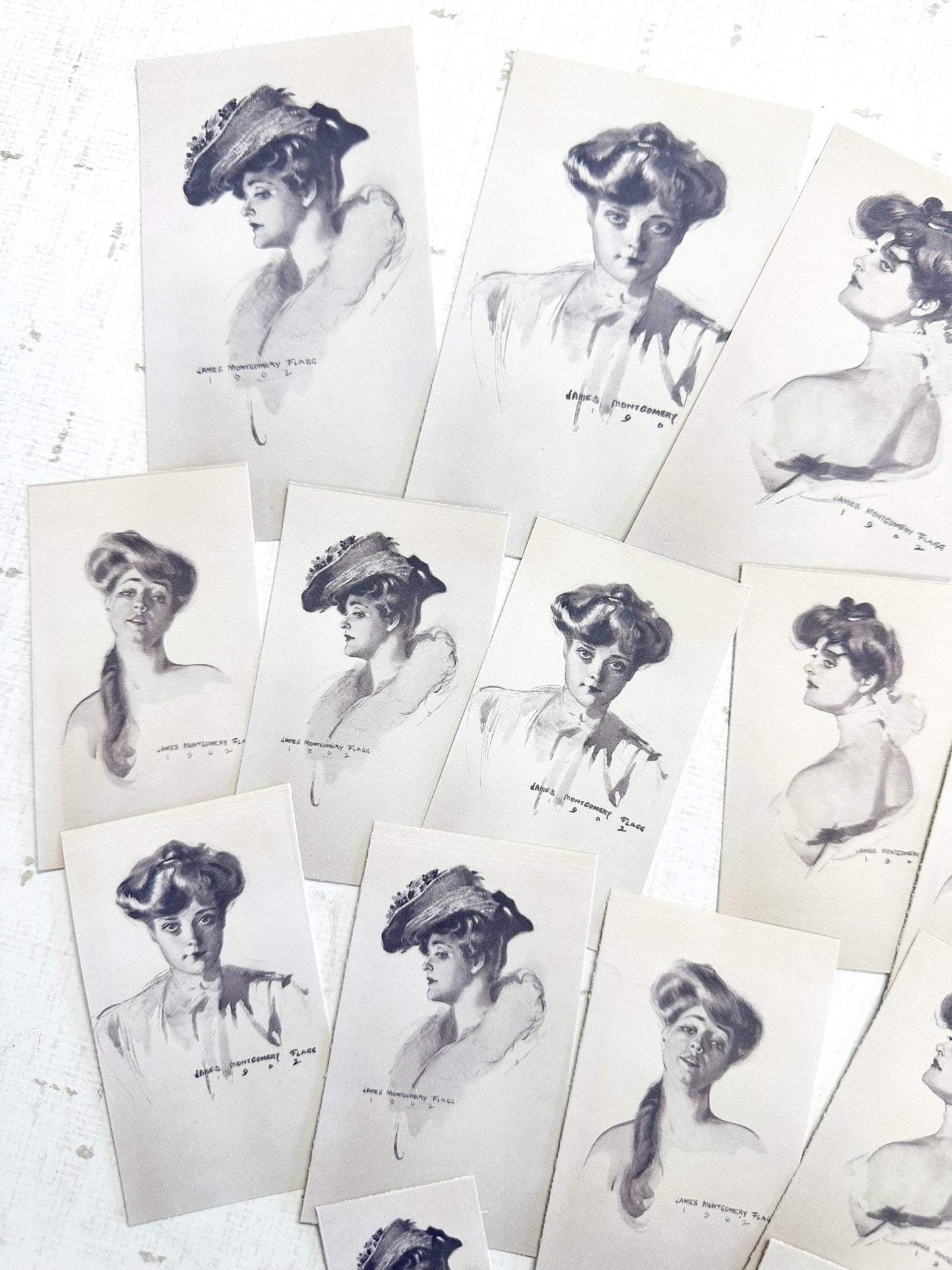 Matte Stickers of Vintage Ladies