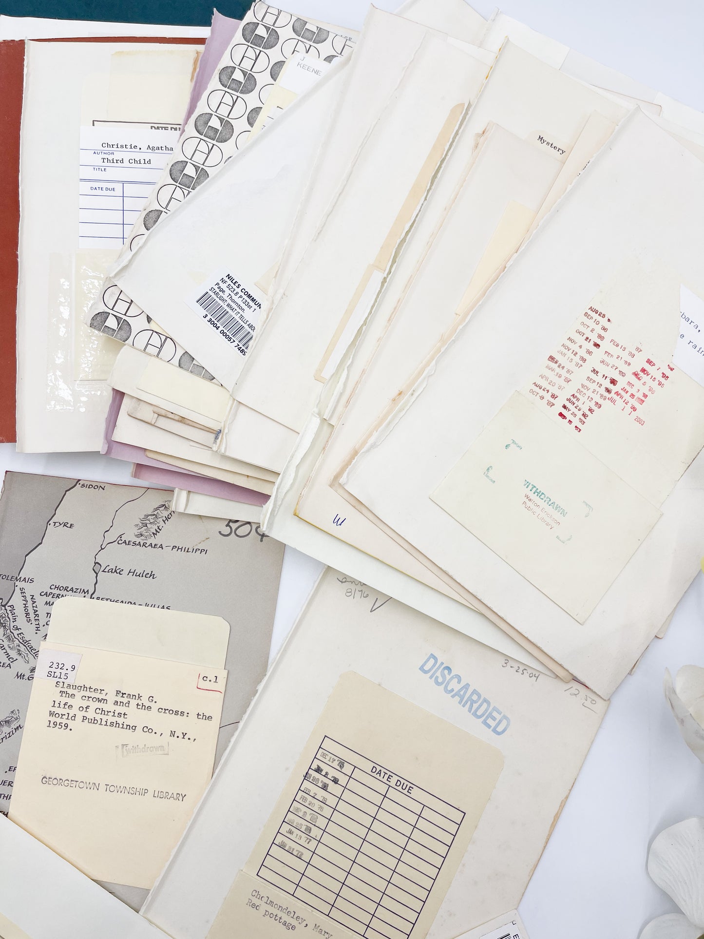 Library Cards on End Papers (set of 10)