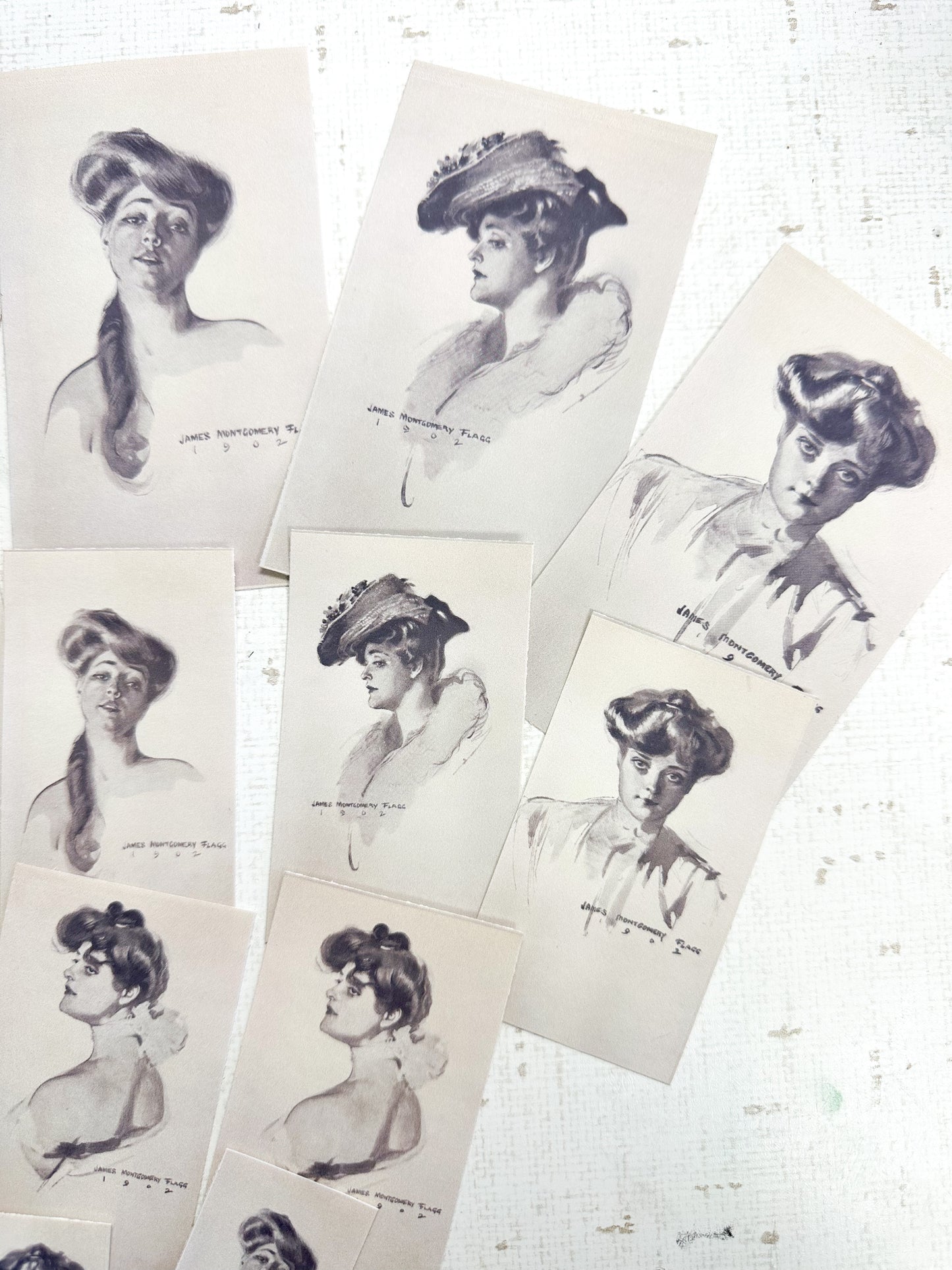 Matte Stickers of Vintage Ladies