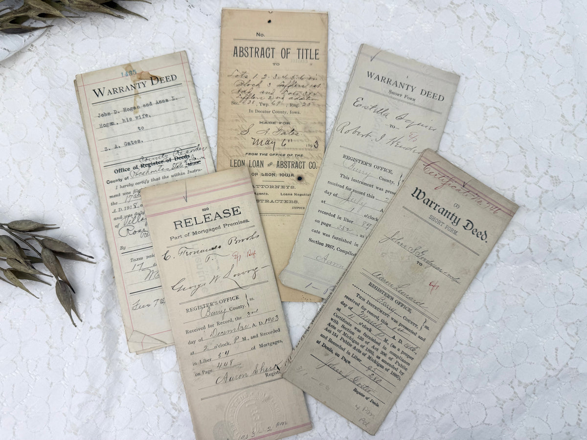 Vintage Deed Set (Set of five)