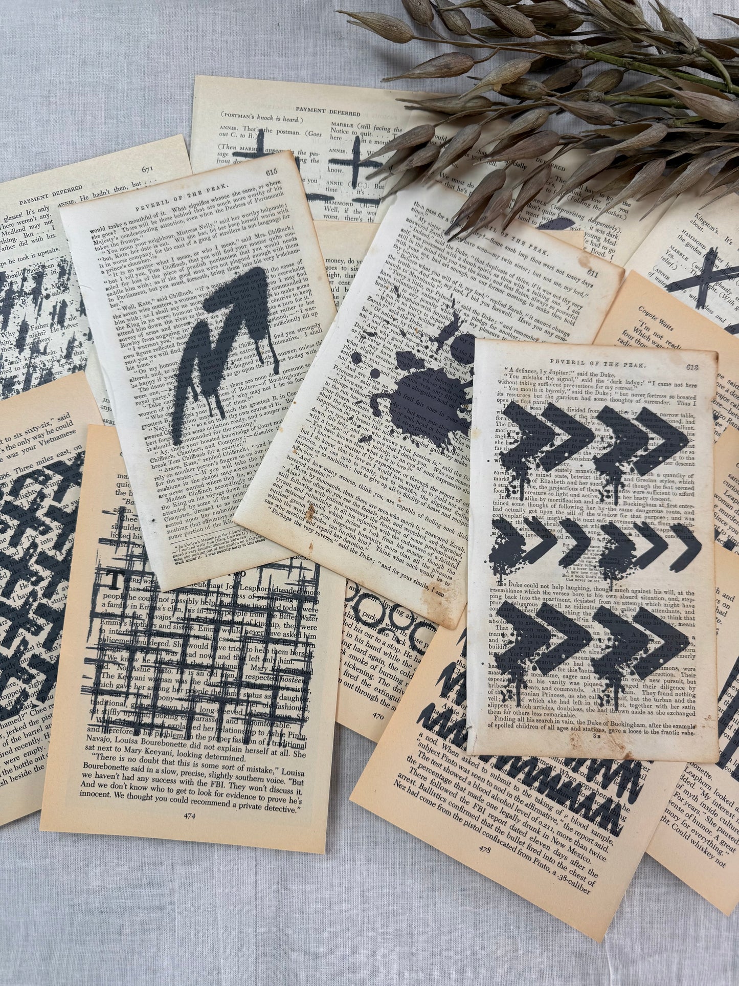 Marked Vintage Book Page Pack