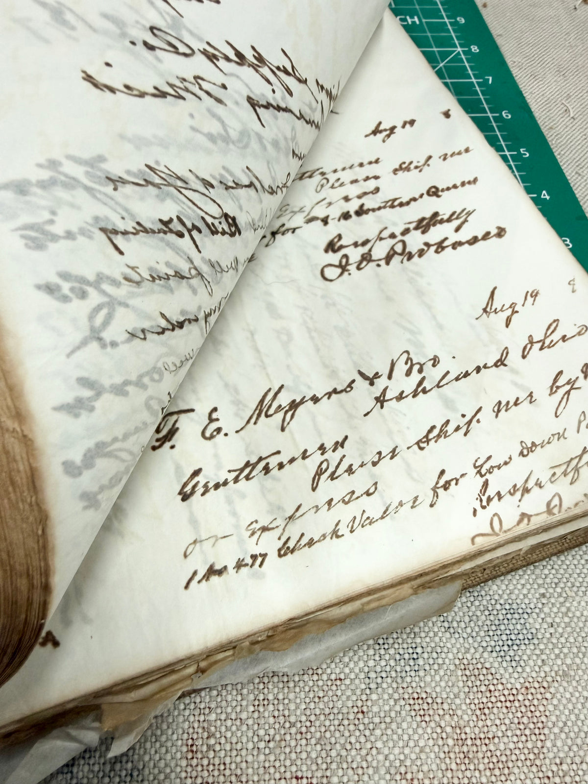 Vintage Paper from a Wet Letter Book (1908-1910's)