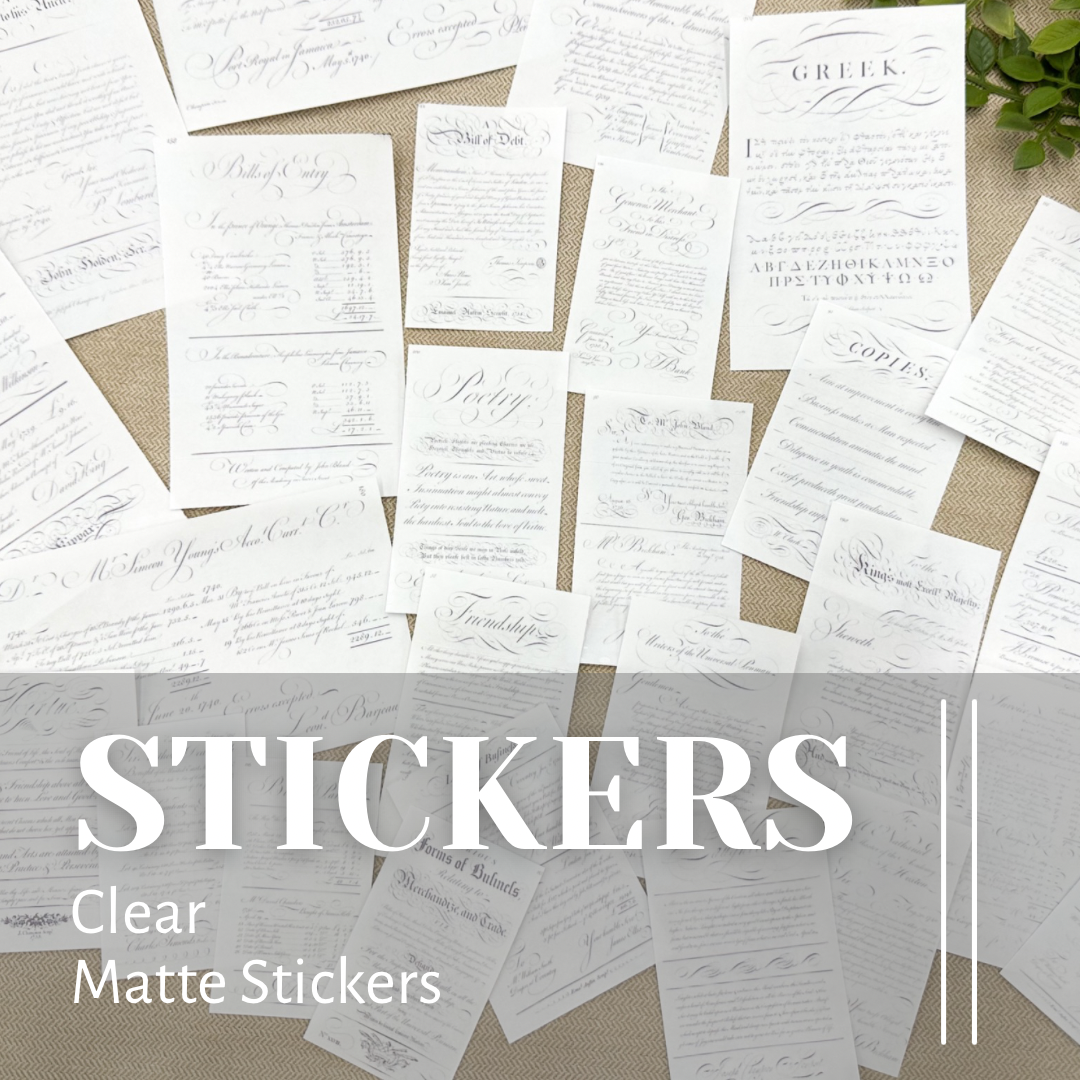 Clear Matte Stickers Calligraphy