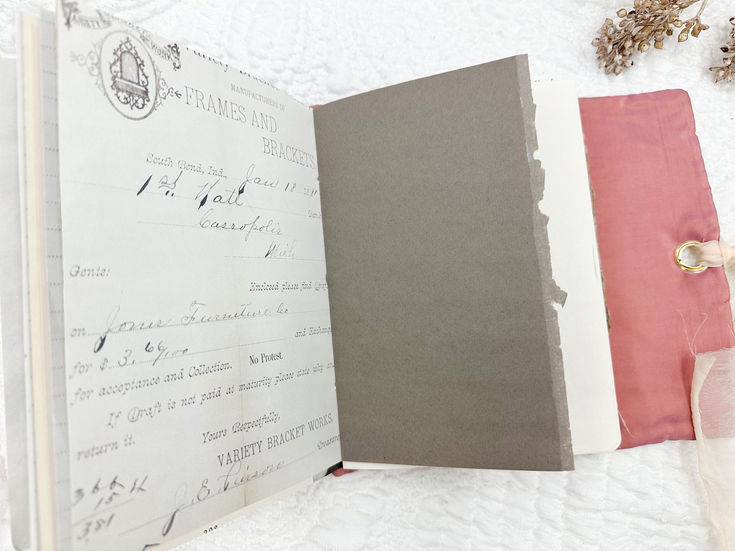 Handmade Journal with Vintage Linen