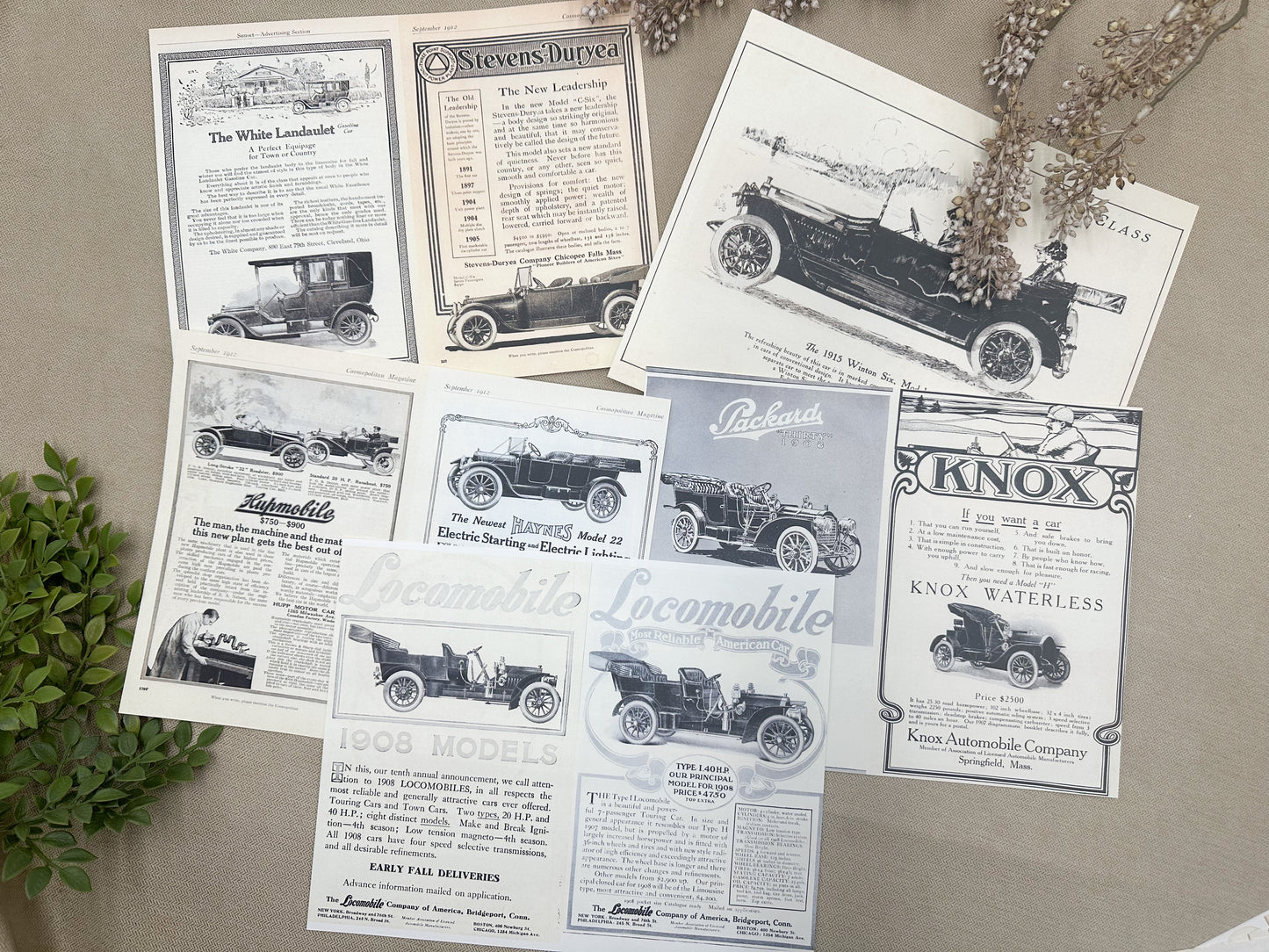 Vintage Auto Ads- Paper Packs