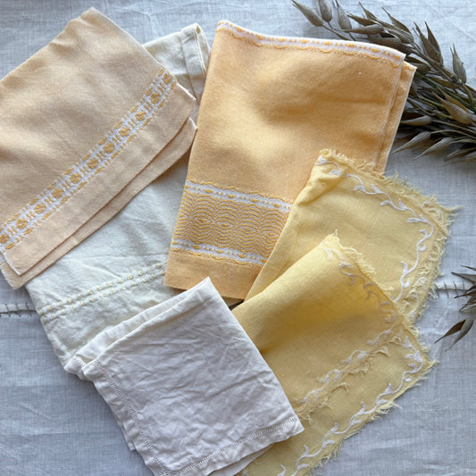 Yellow Vintage Linen Set