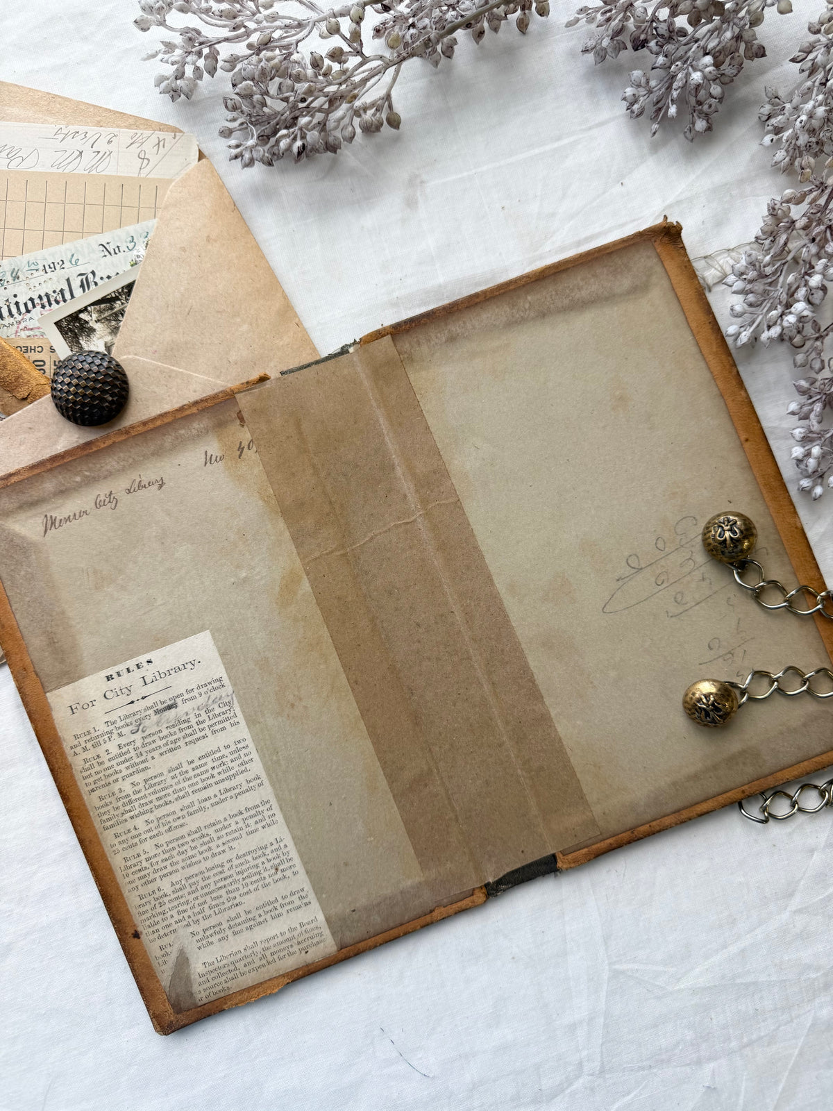 Handmade Journal Cover and Ephemera