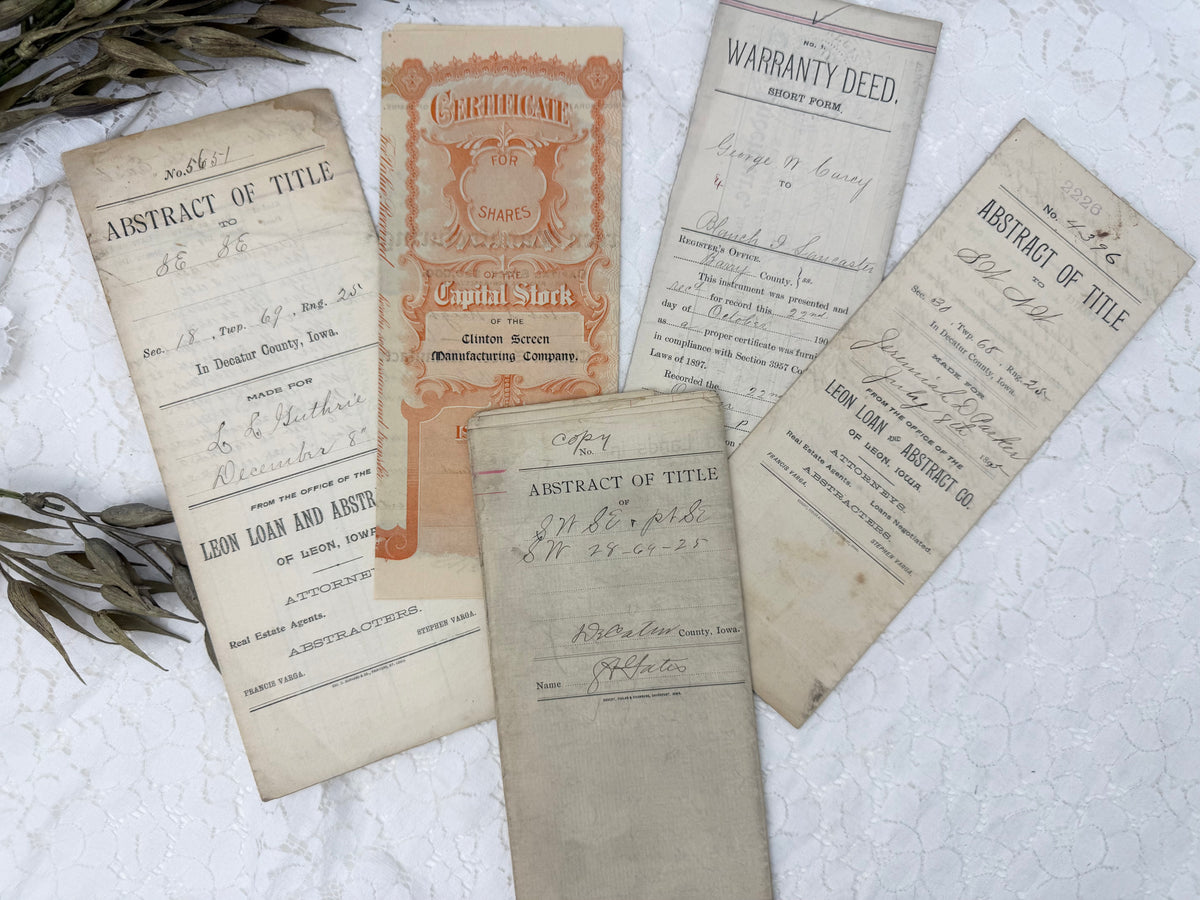Vintage Deed Set (Set of five)