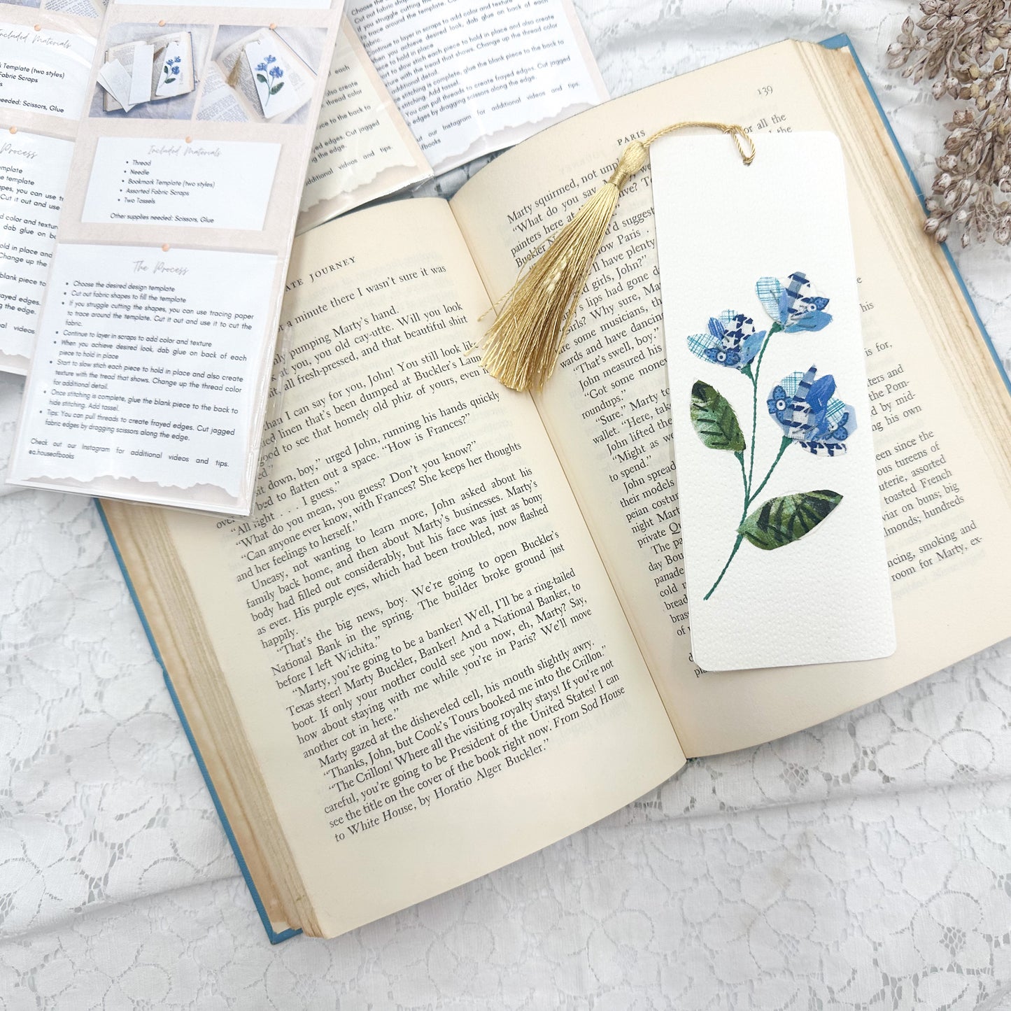 Bookmark Making Kit- Textile Collage Style