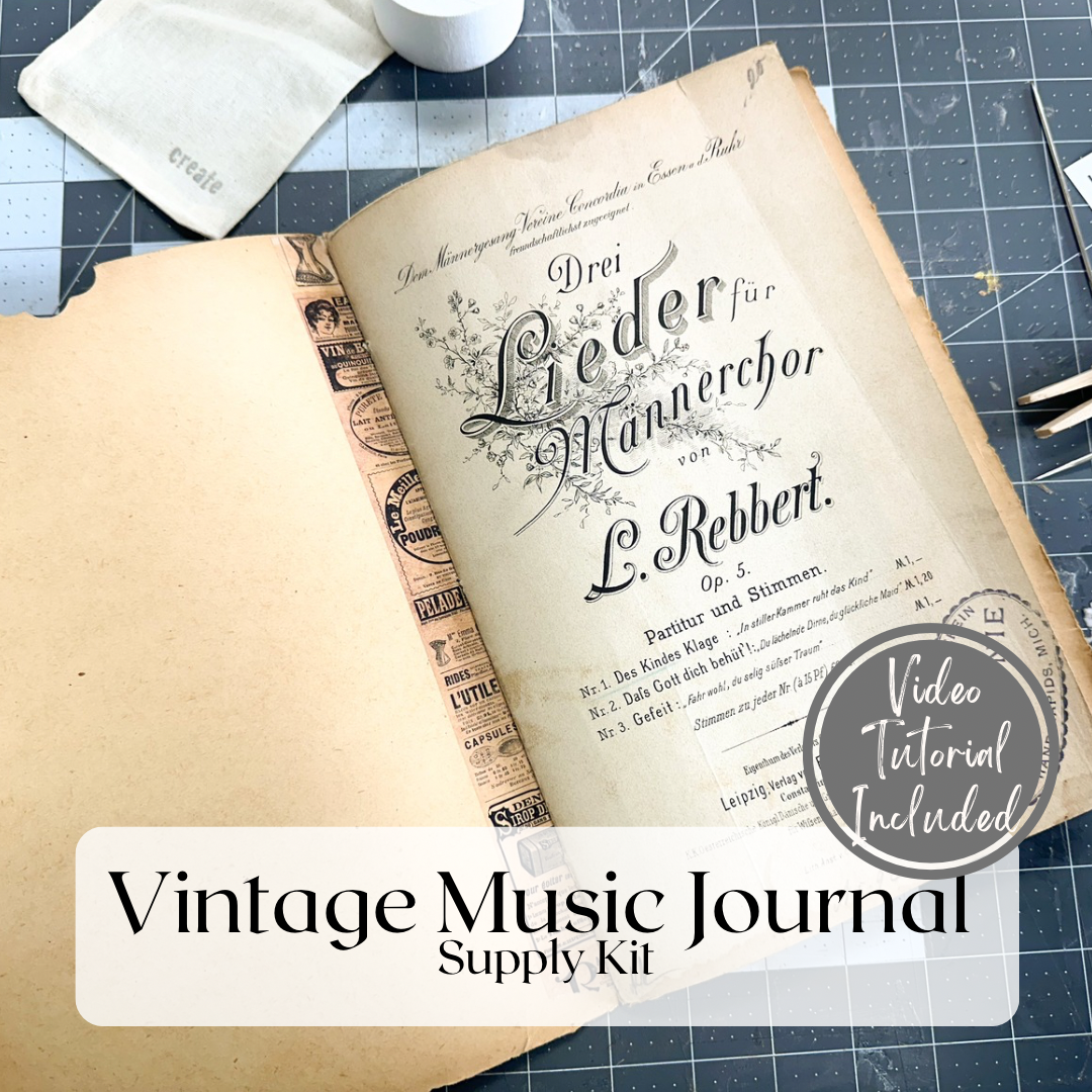 Vintage Music Journal Kit- Step by Step Video Included