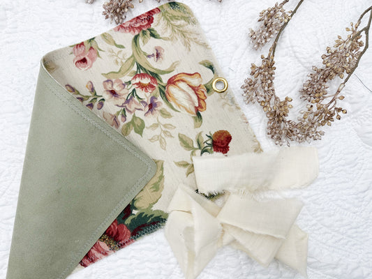 Reversible Journal Cover- Handmade with Vintage Fabrics