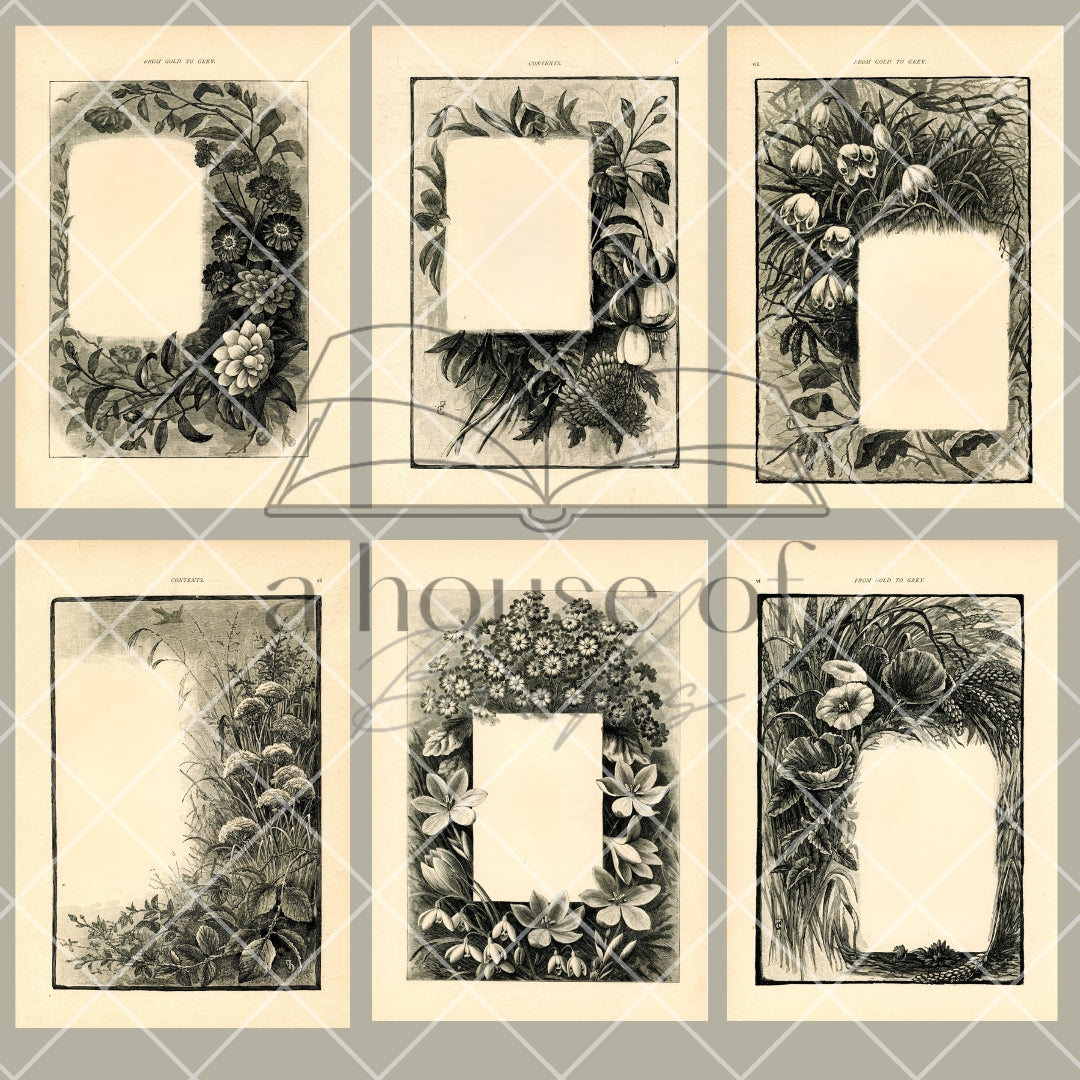 Floral Book Pages- Digital Download