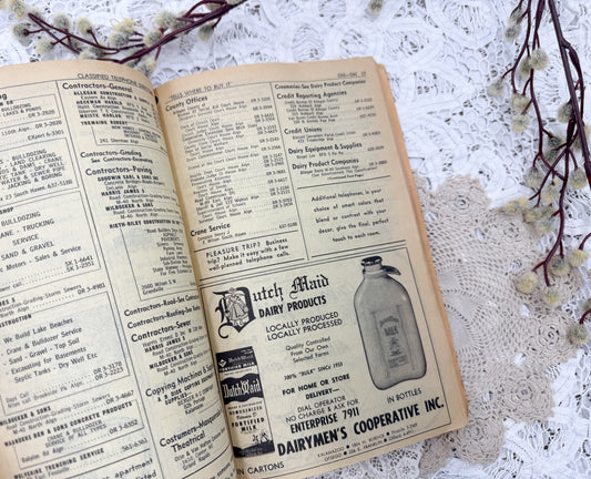 Vintage Phone Book and Michigan History
