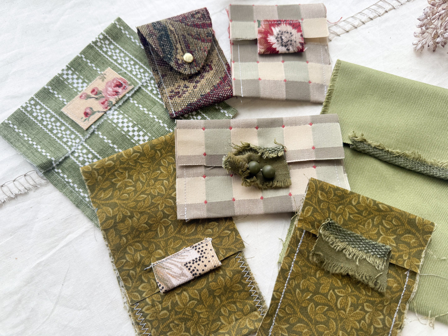 Rough Sewn Fabric Pockets and Signature Pages by Color