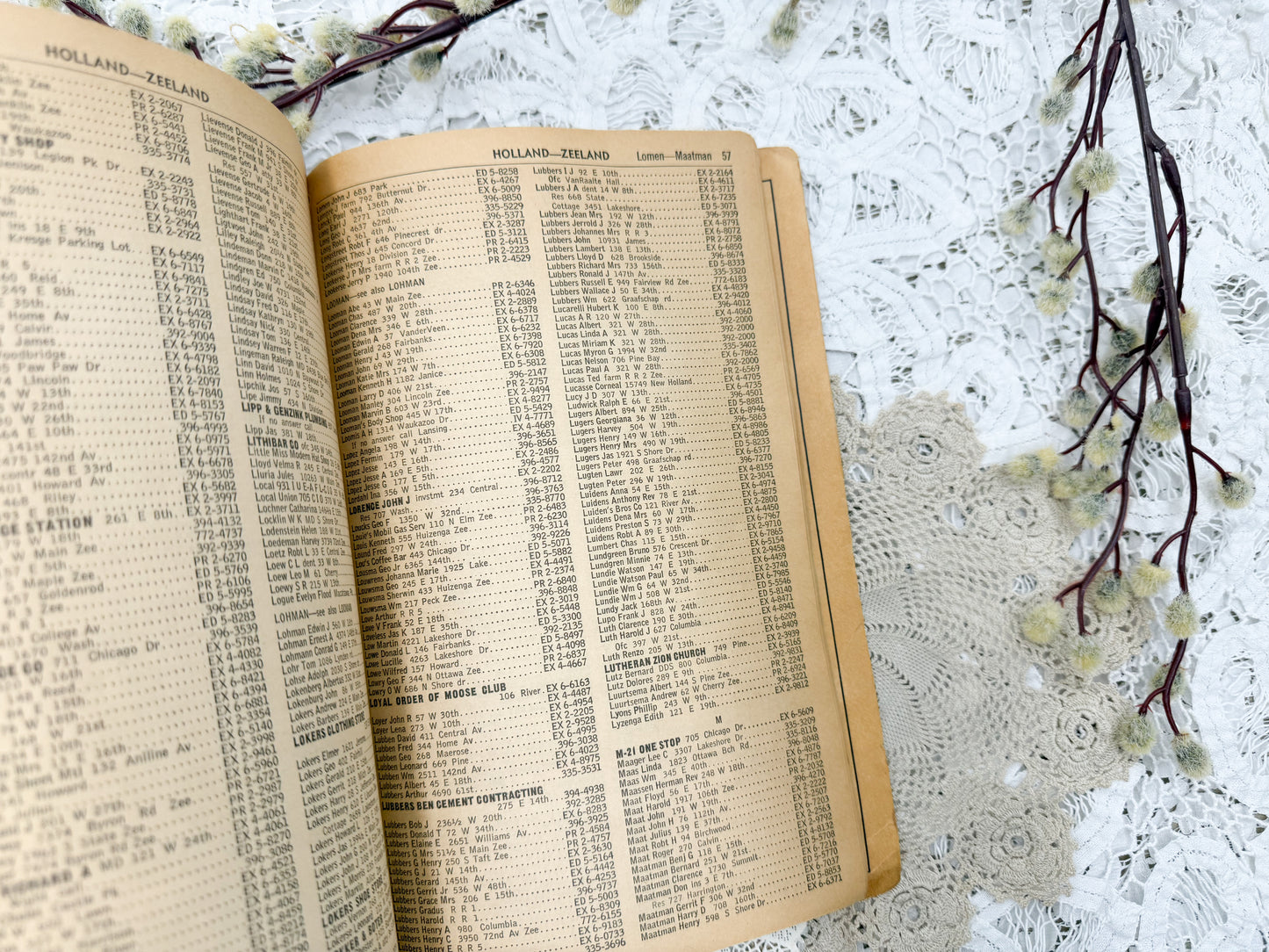 Vintage Phone Book and Michigan History