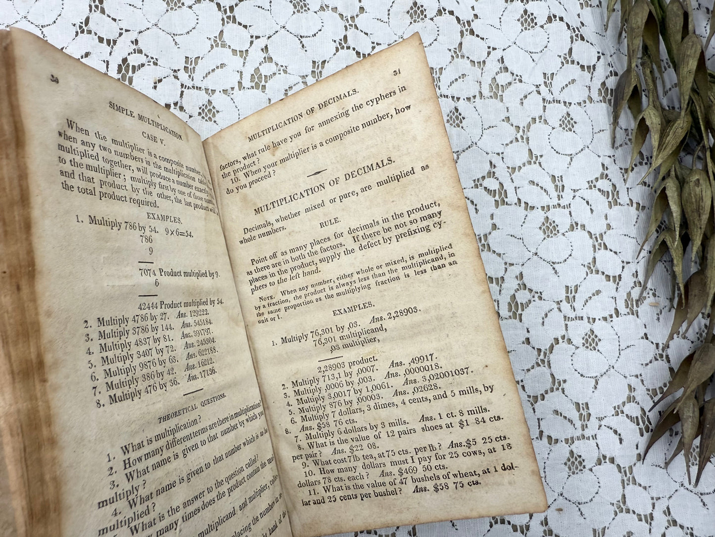 Vintage Arithmetic Book