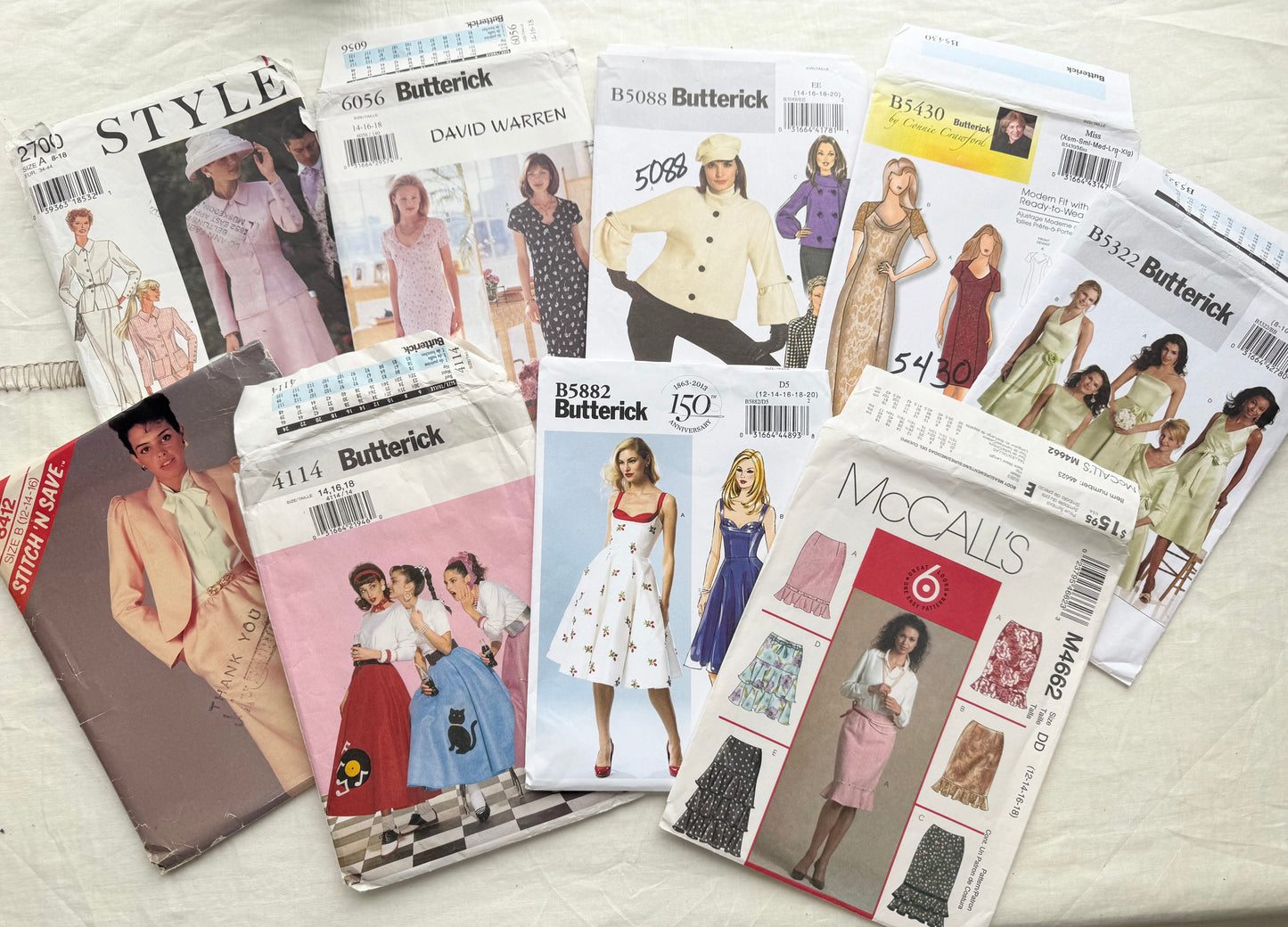 Assorted Sewing Pattern Sleeves (Set of 20)