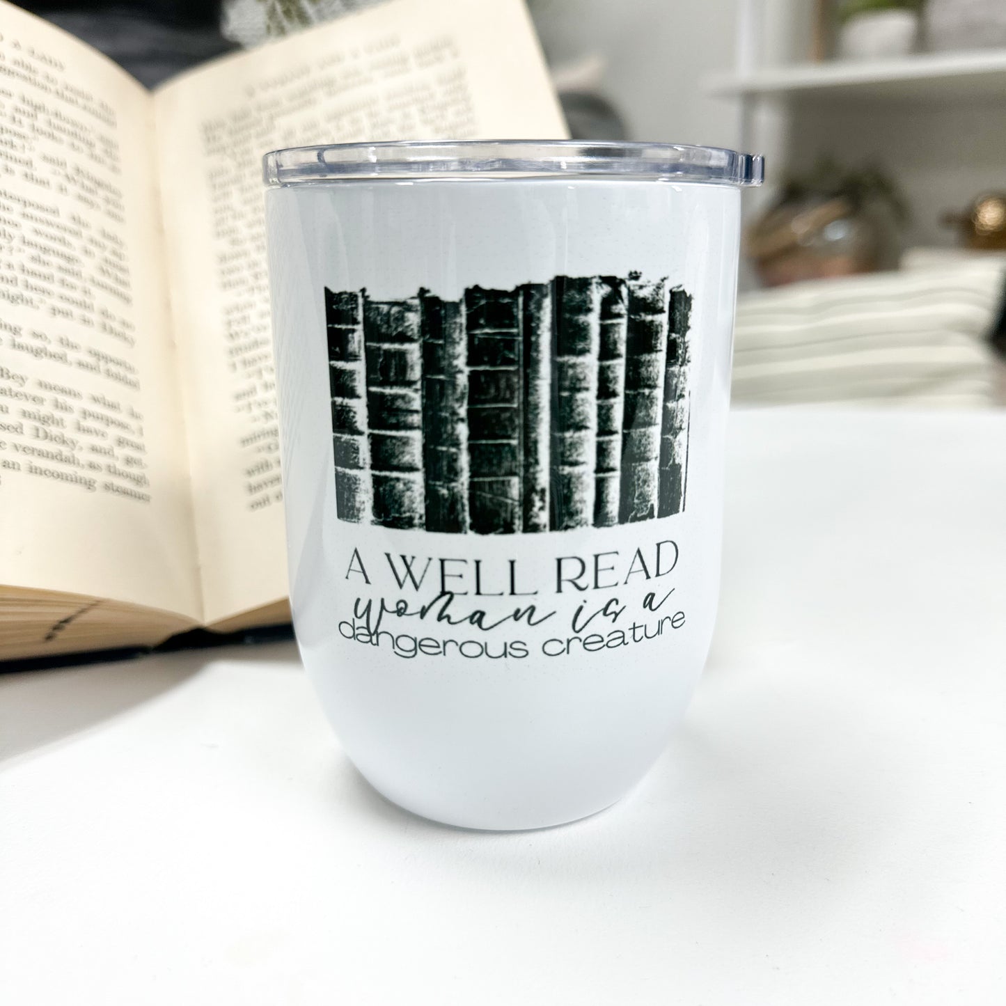 A Well Read Woman Wine Tumbler