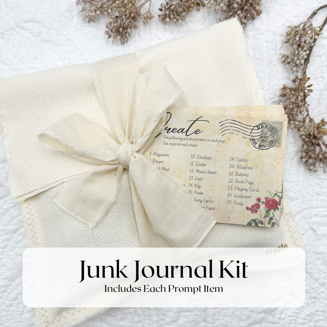 Junk Journaling Kit with Prompts and Supplies- Choose Your Color