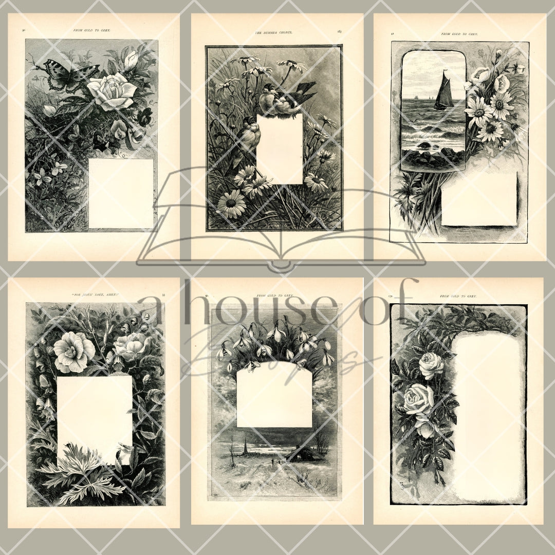 Floral Book Pages- Digital Download