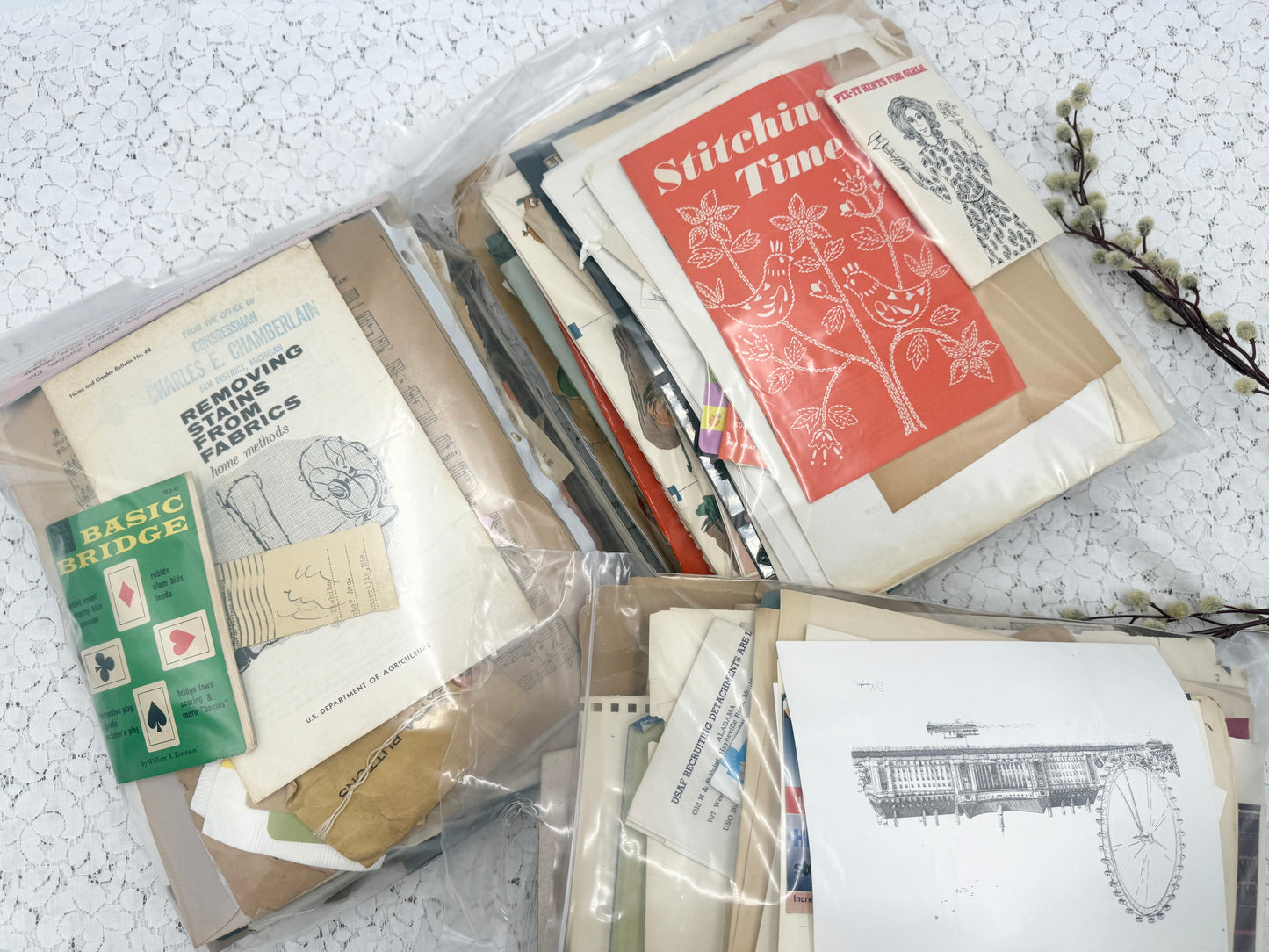 LARGE Vintage Ephemera Packs (14x14 inch bags)