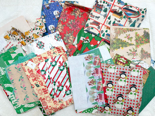 Vintage Wrapping Paper and Tissue Paper- Christmas Theme