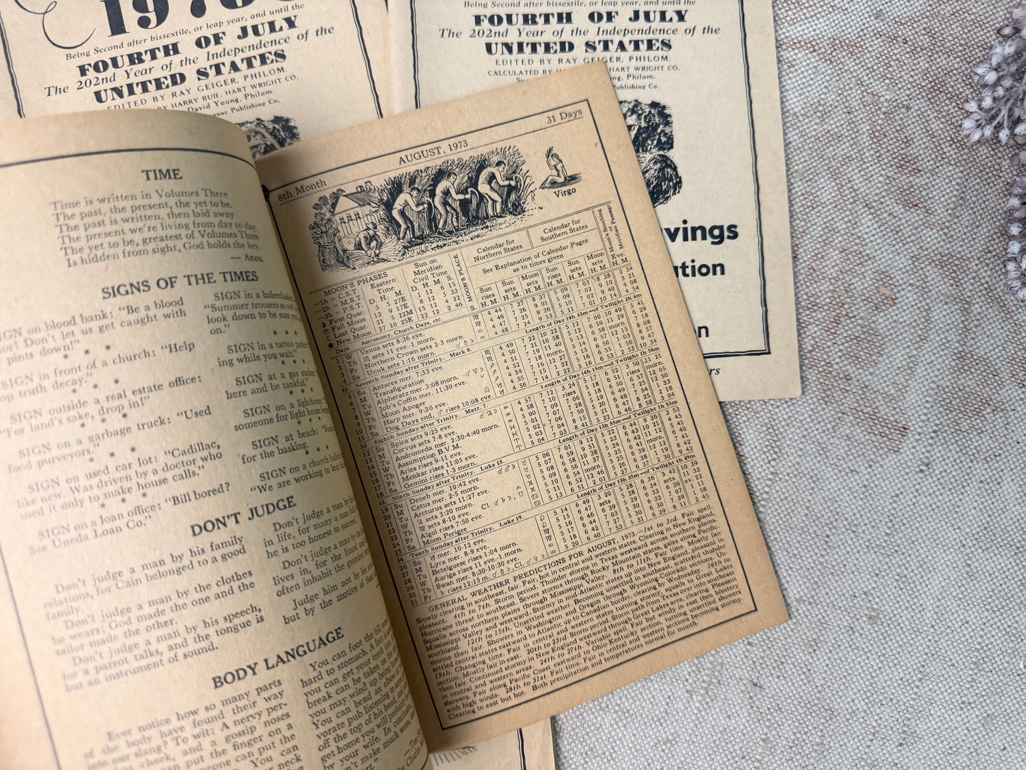 Vintage Almanac Set