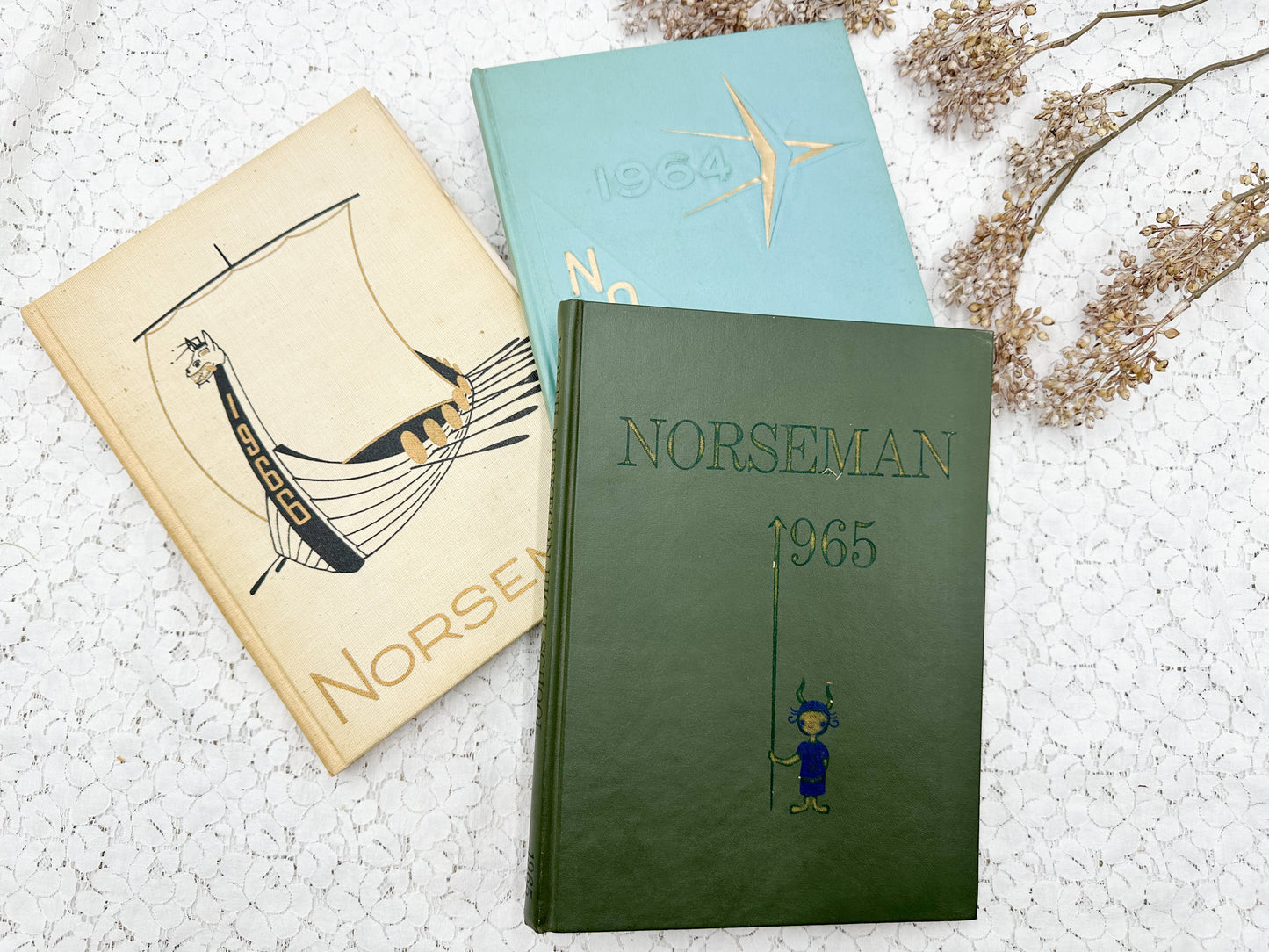 Set of Three Vintage Year Books