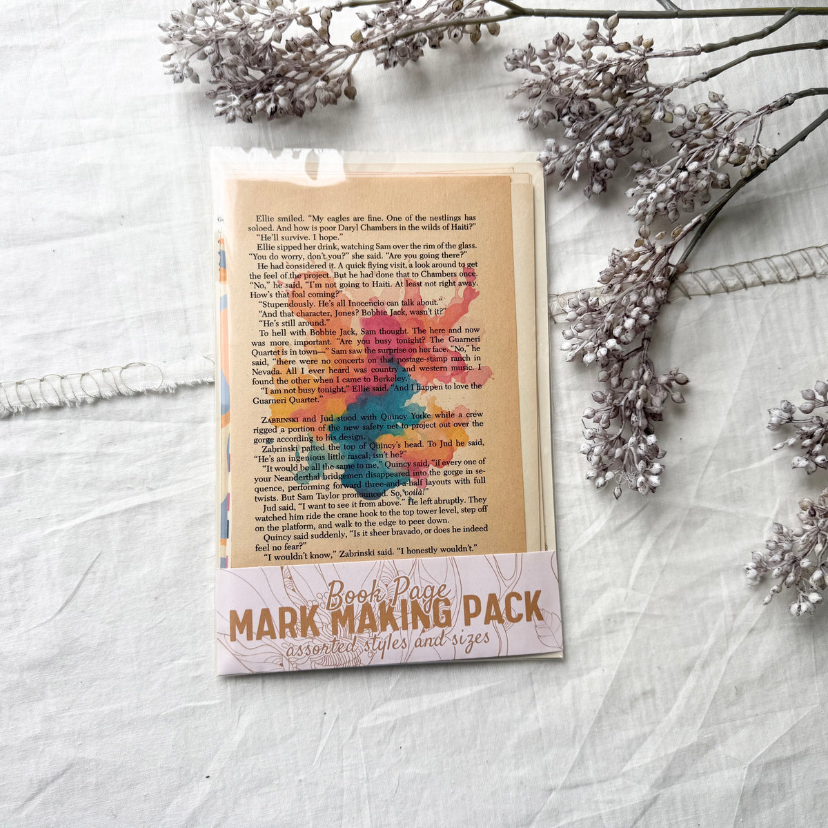 Marked Vintage Book Page Pack- Colorful