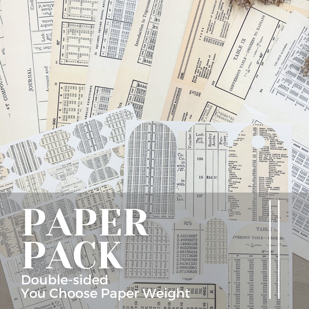 Tables Paper Pack- Paper, Tags, Tabs, and Pockets