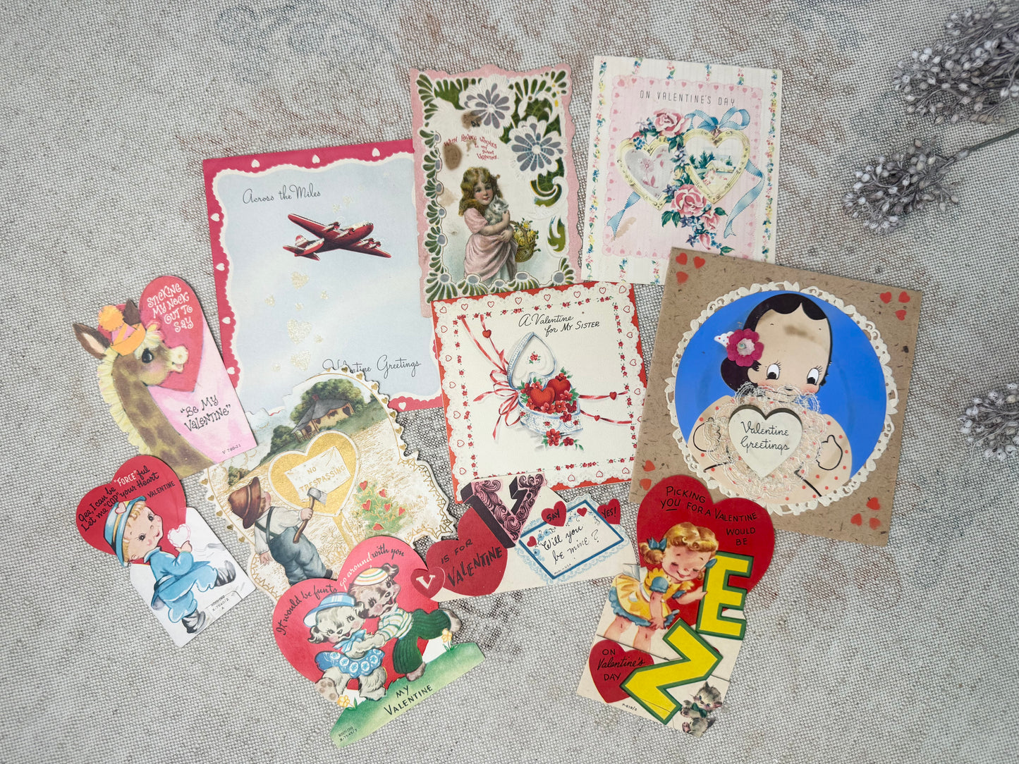 Vintage Valentines Day Card Set