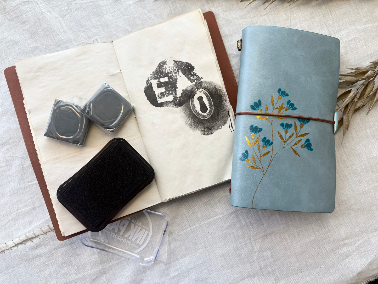 Travel Journal with Impression Stamping Kit
