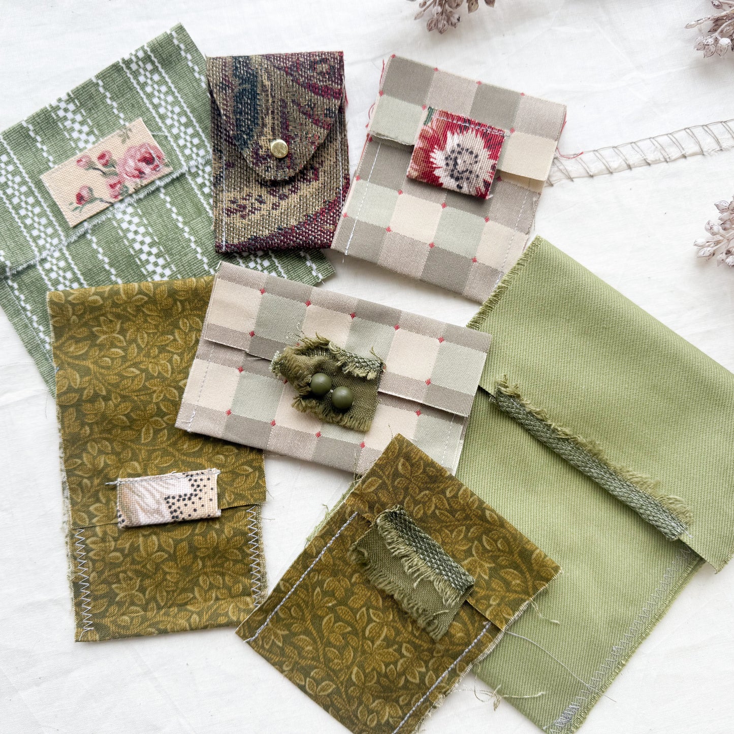 Rough Sewn Fabric Pockets and Signature Pages by Color