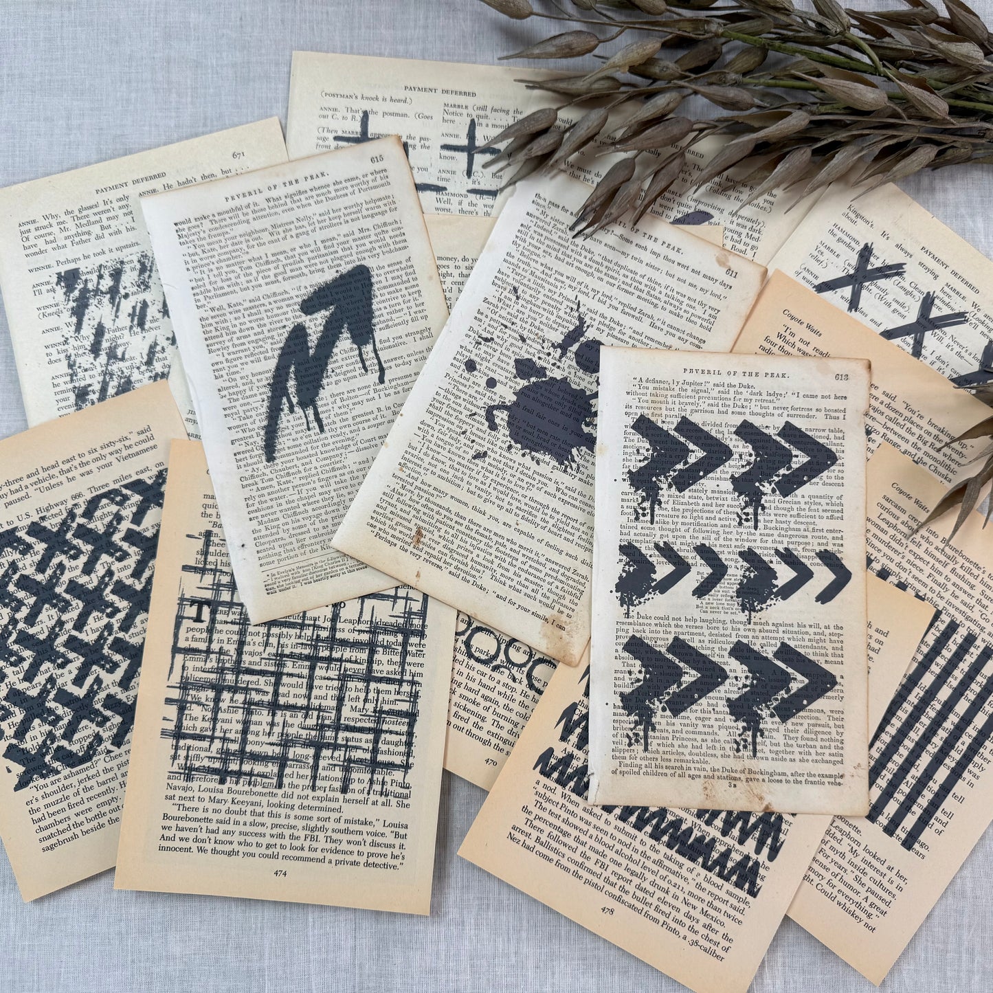 Marked Vintage Book Page Pack