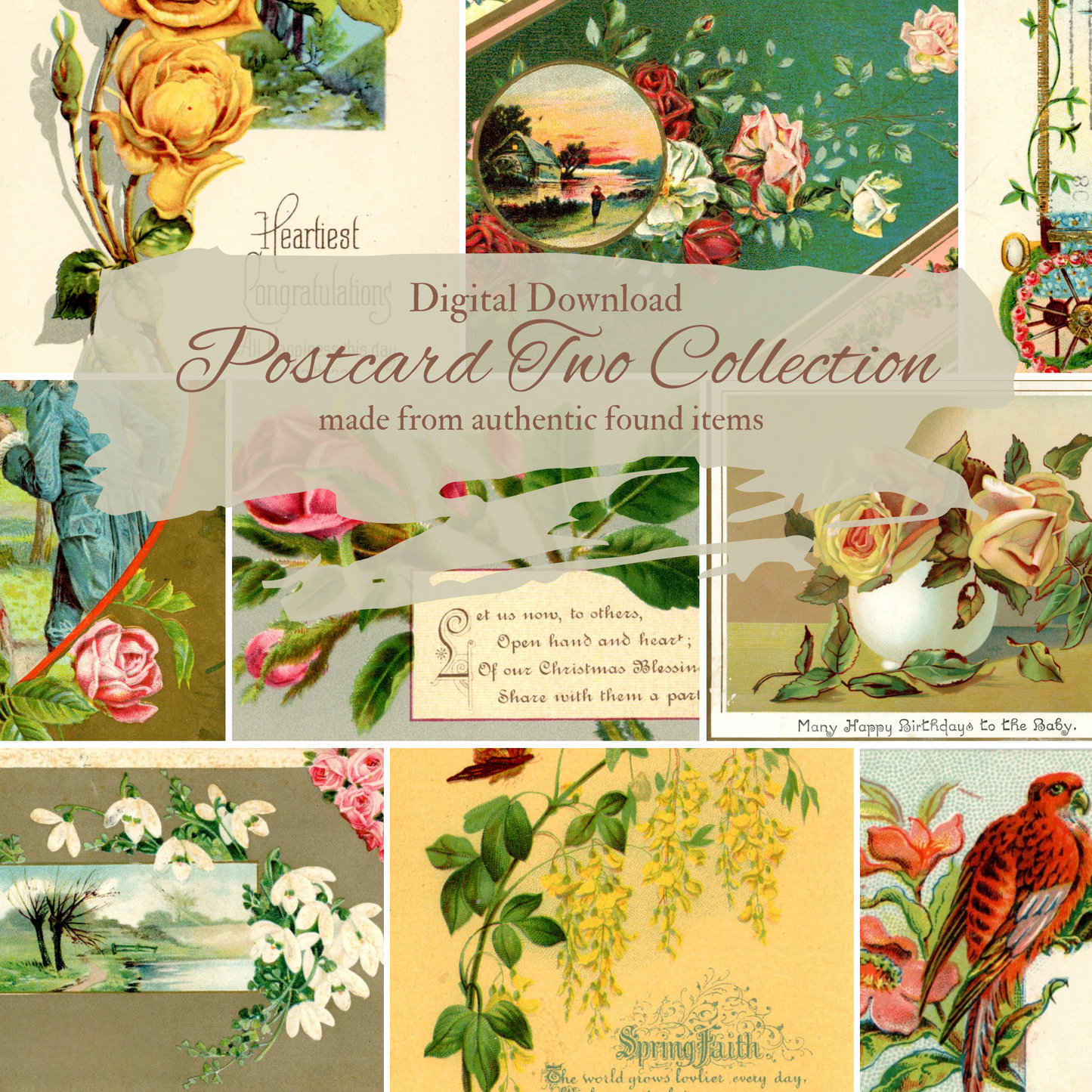 Vintage Postcards Two- Digital Download
